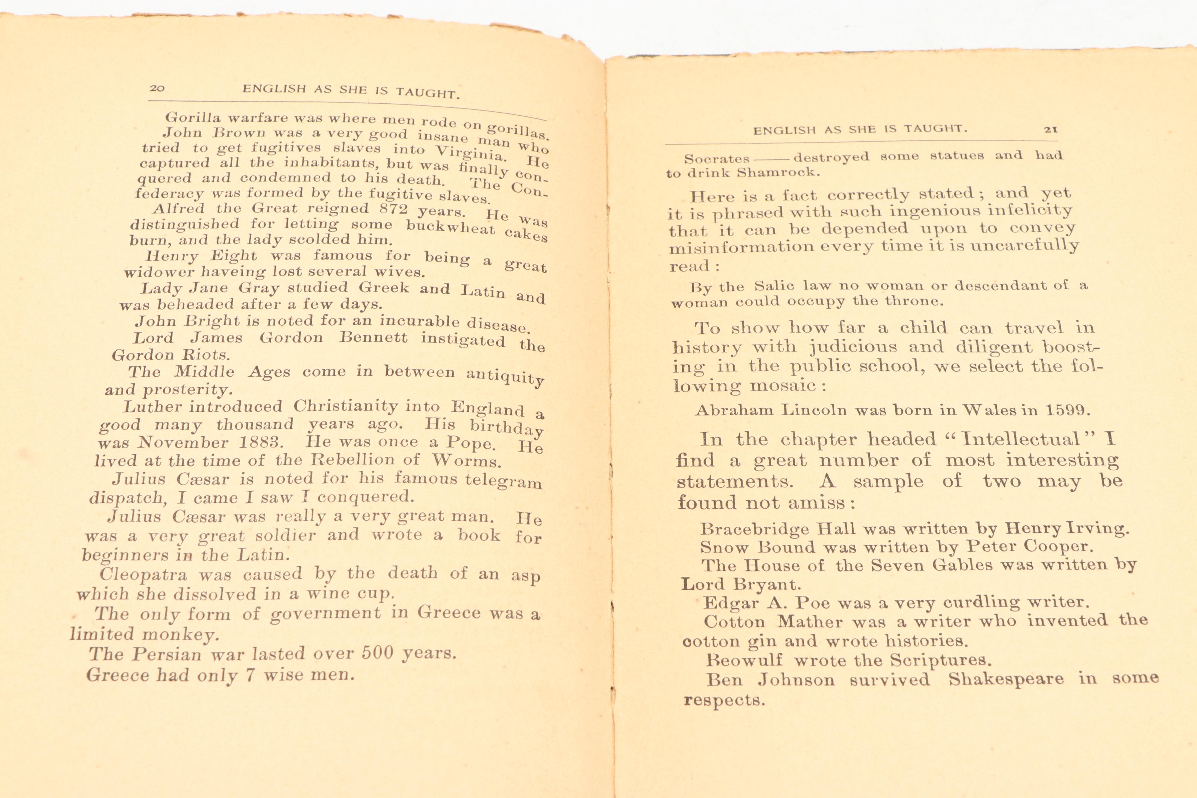 First Edition, Second State "English As She Is Taught" by Mark Twain, 1900