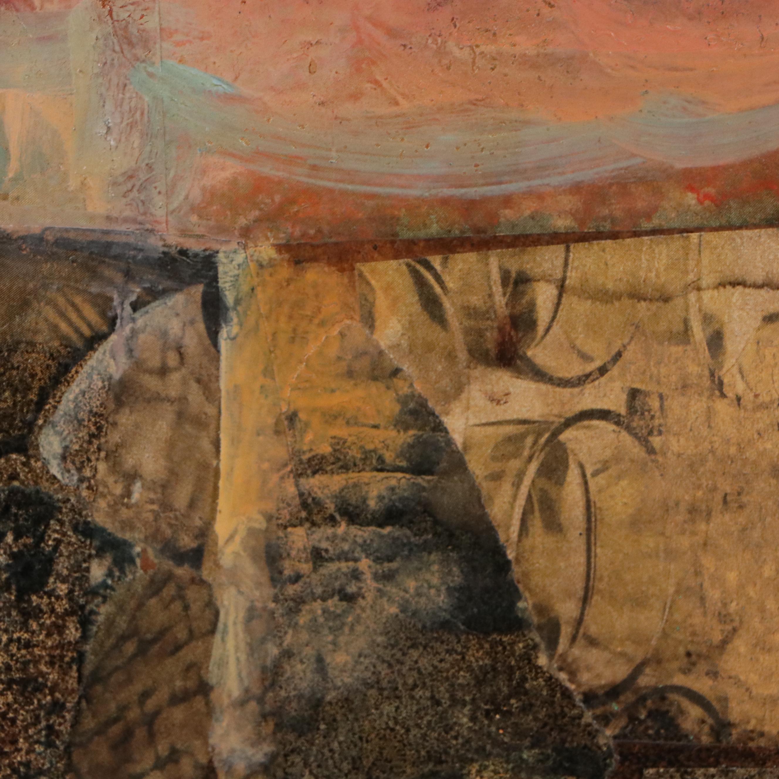 Anne Shifton Abstract New York City Landscape Mixed Media Painting