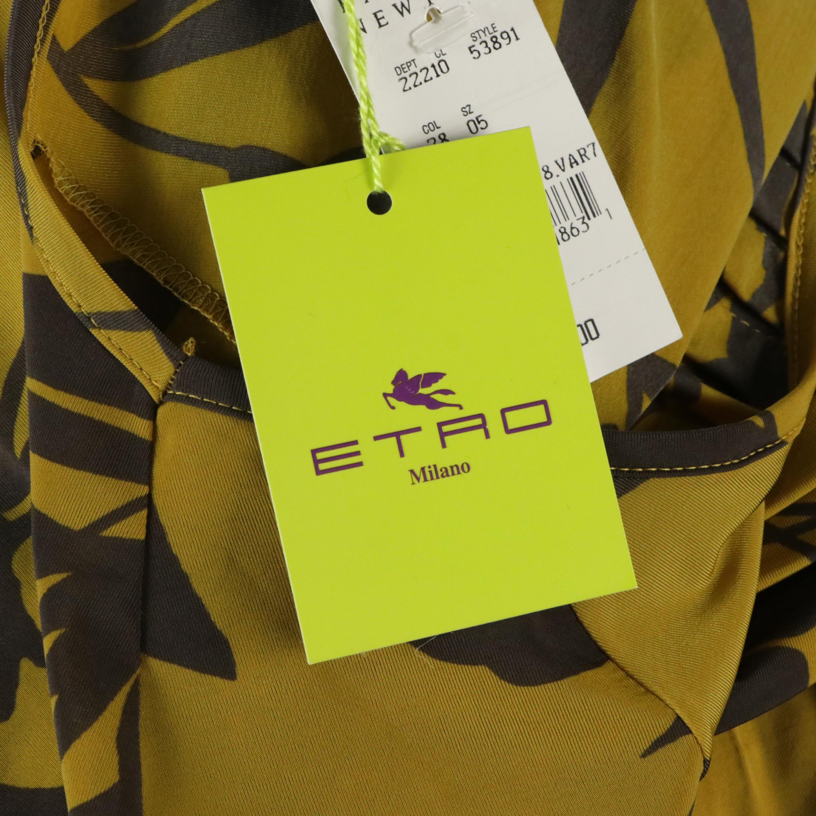 ETRO Printed Top and Escada Tropical Print Cotton Drawstring Pants with Tags