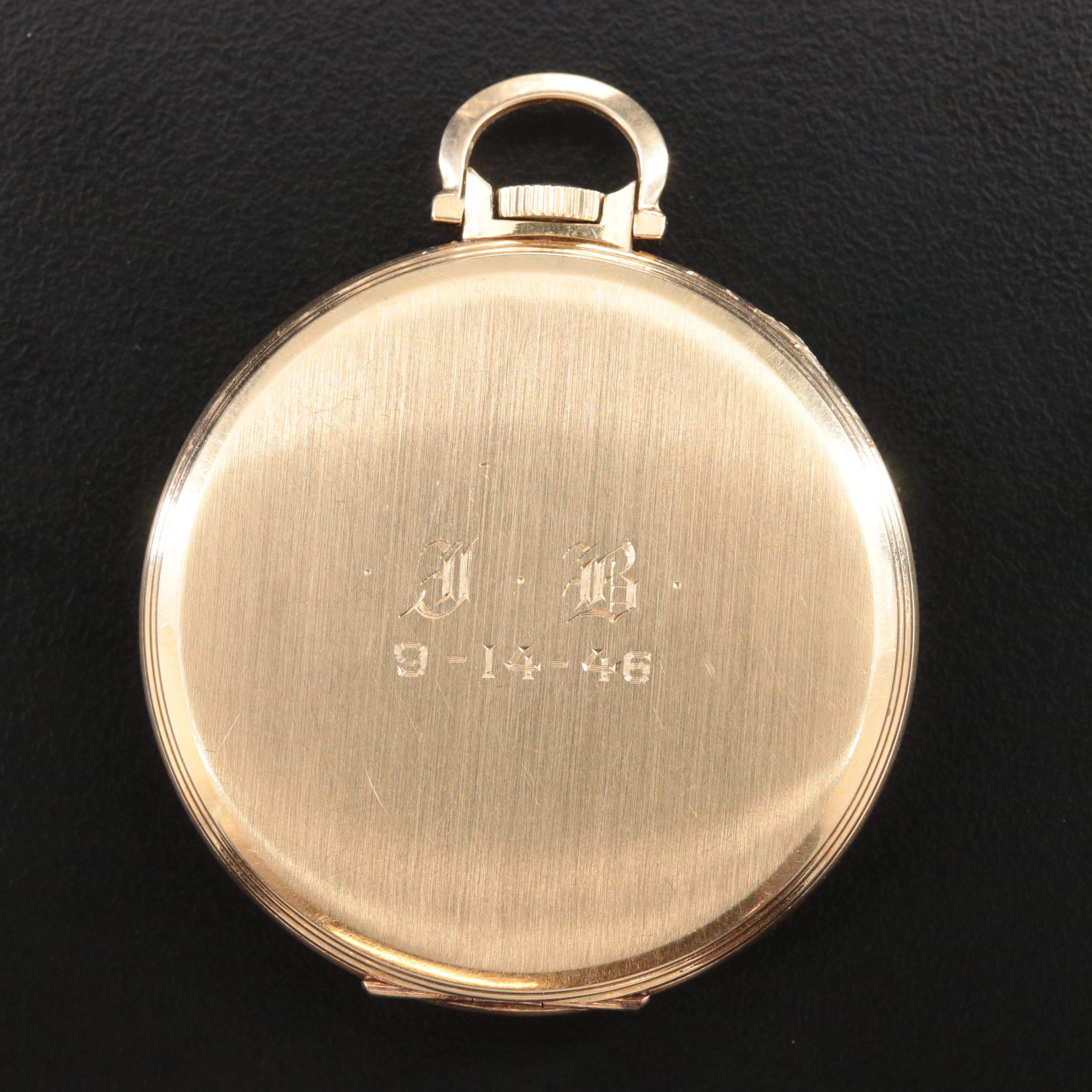 Hamilton Art Deco Style 14K Gold-Filled Pocket Watch