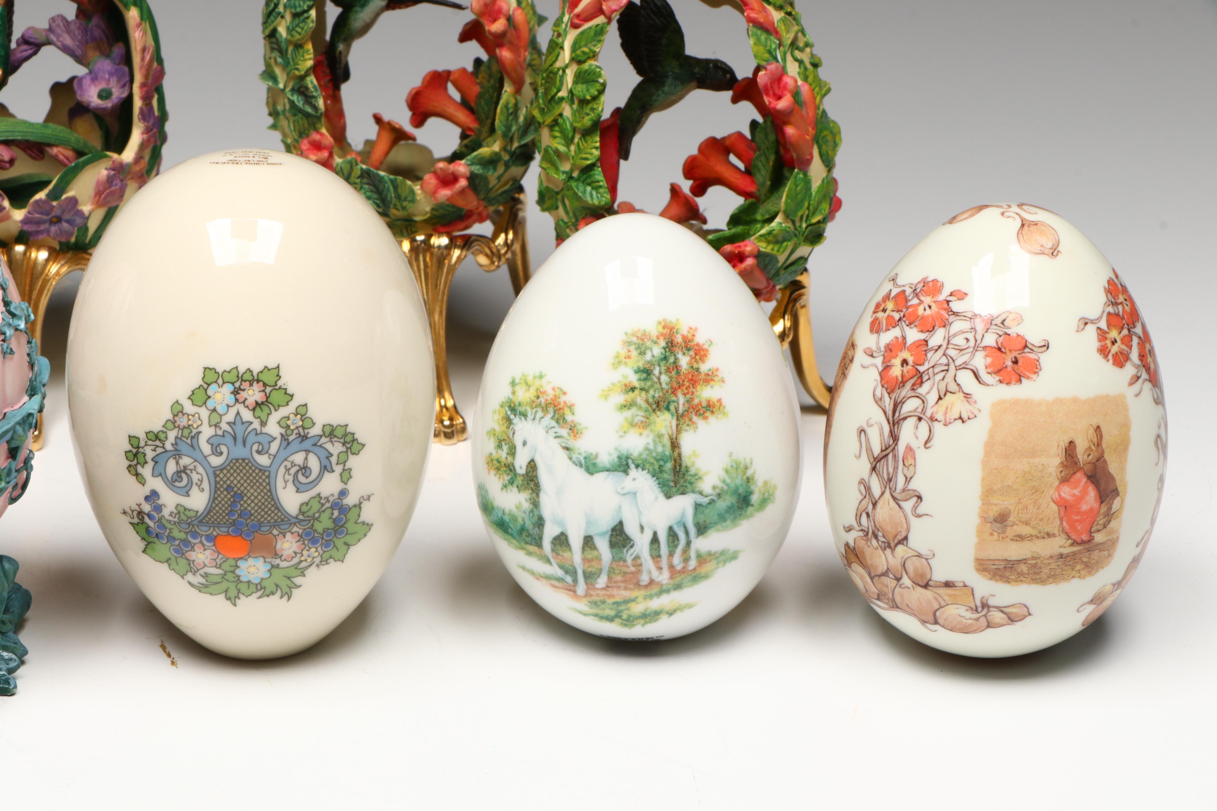 Lenox, Princeton Gallery, and More Decorative Porcelain and Resin Eggs