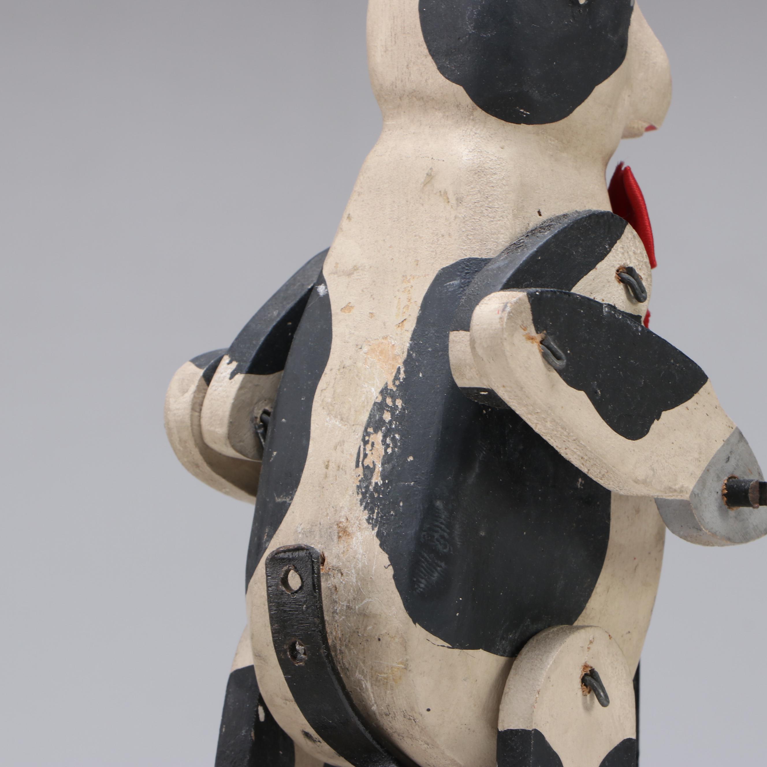 Rustic Style Wooden Cow Pull-Toy, Ornaments and Cow Figurine on Tricycle