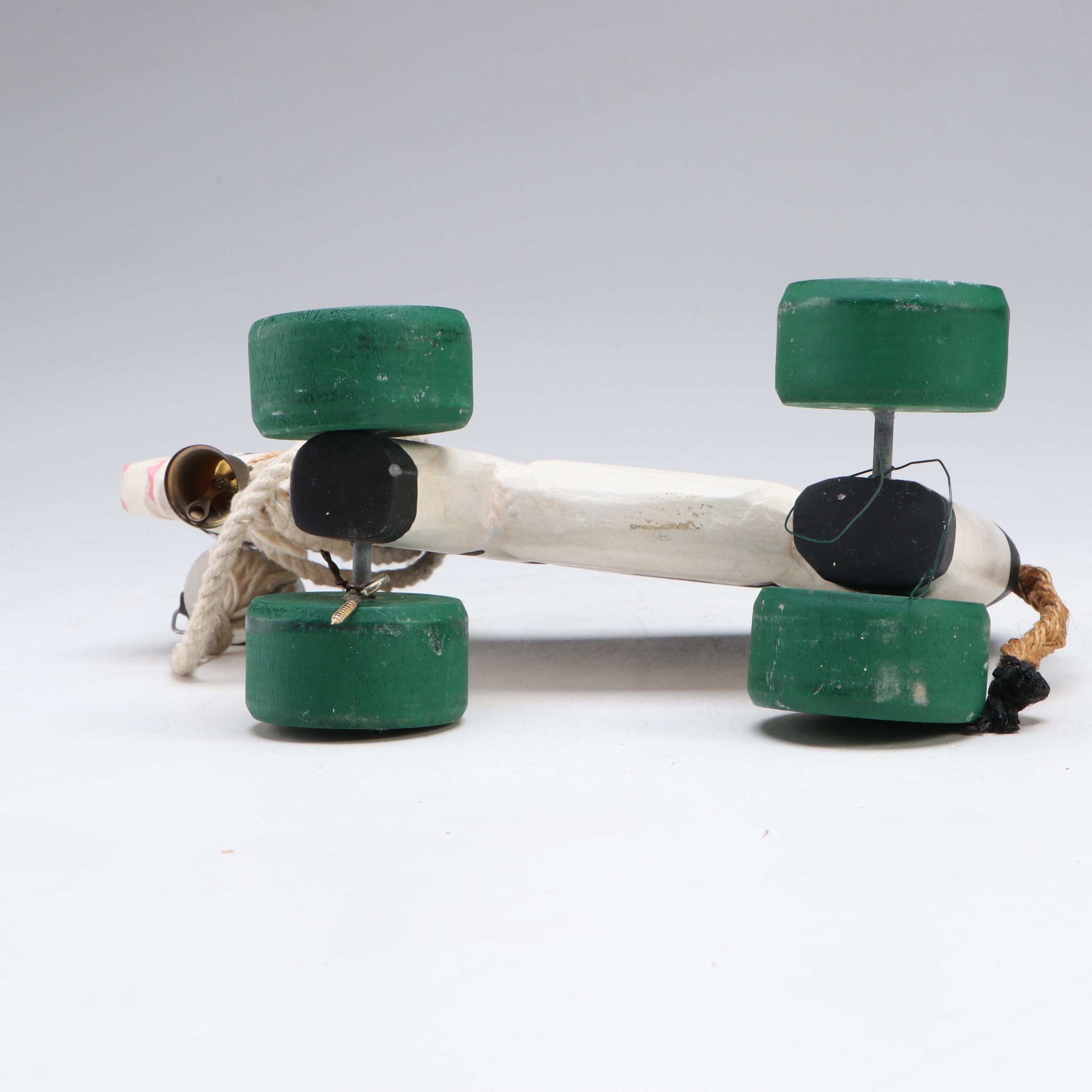 Rustic Style Wooden Cow Pull-Toy, Ornaments and Cow Figurine on Tricycle