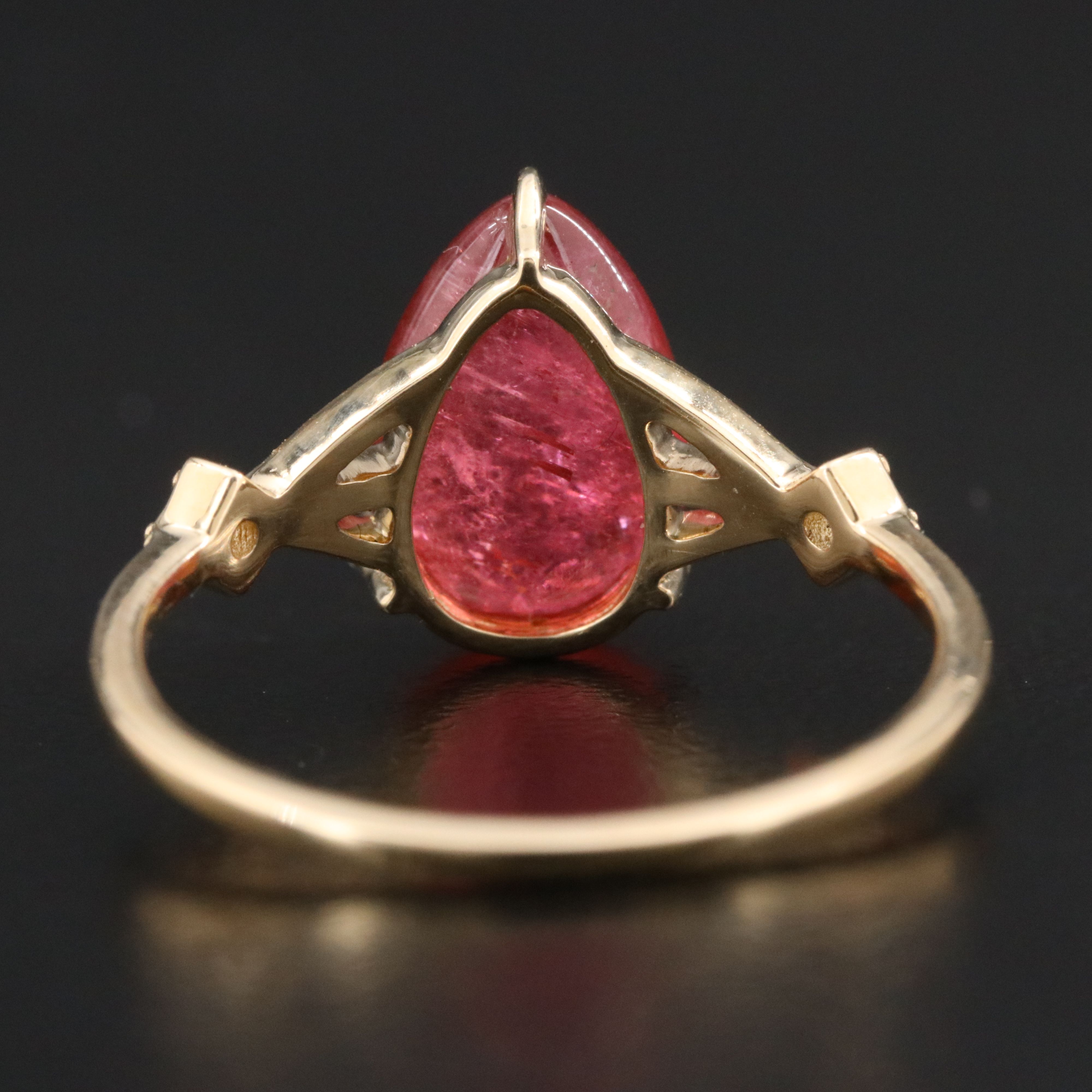 14K Tourmaline and White Sapphire Ring