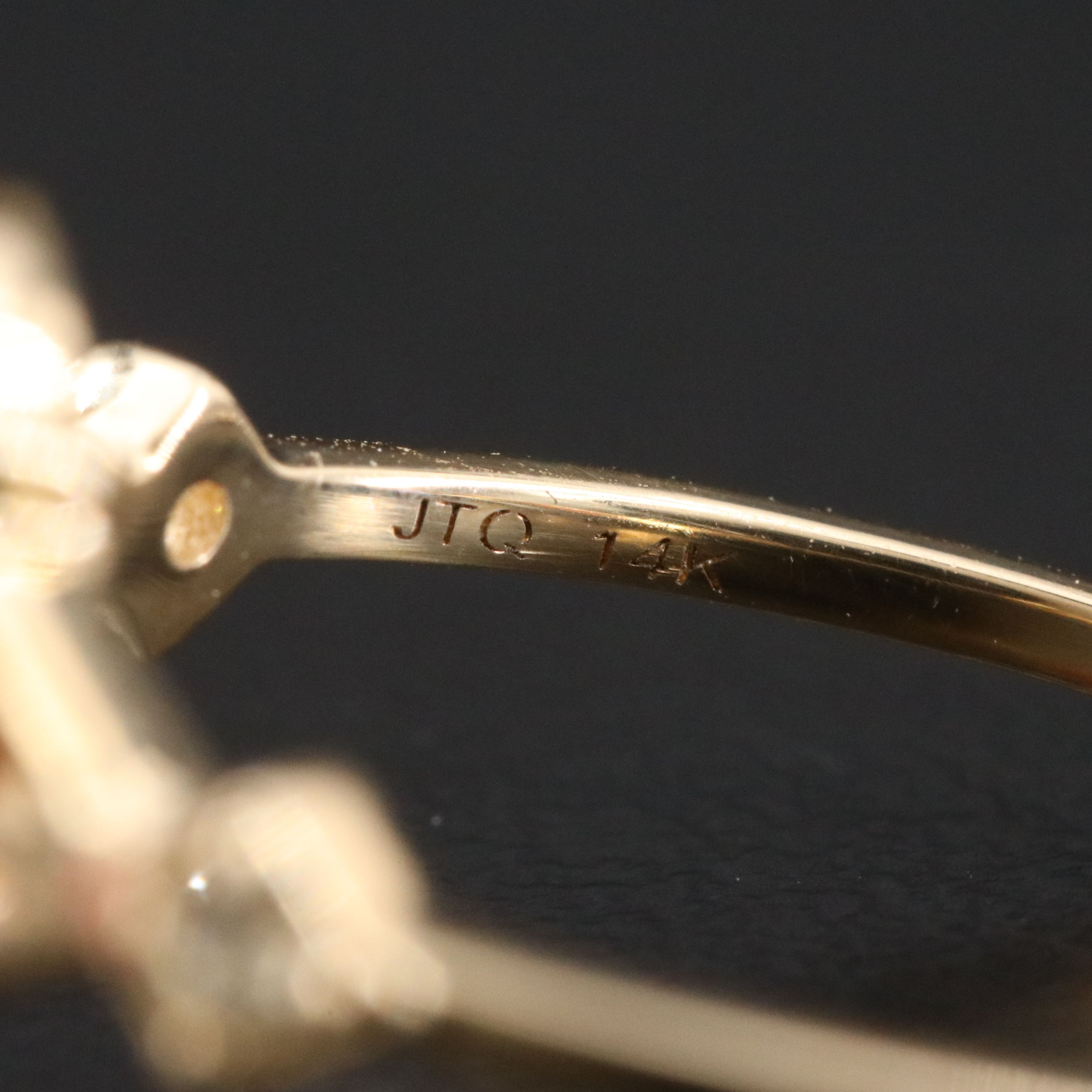 14K Tourmaline and White Sapphire Ring