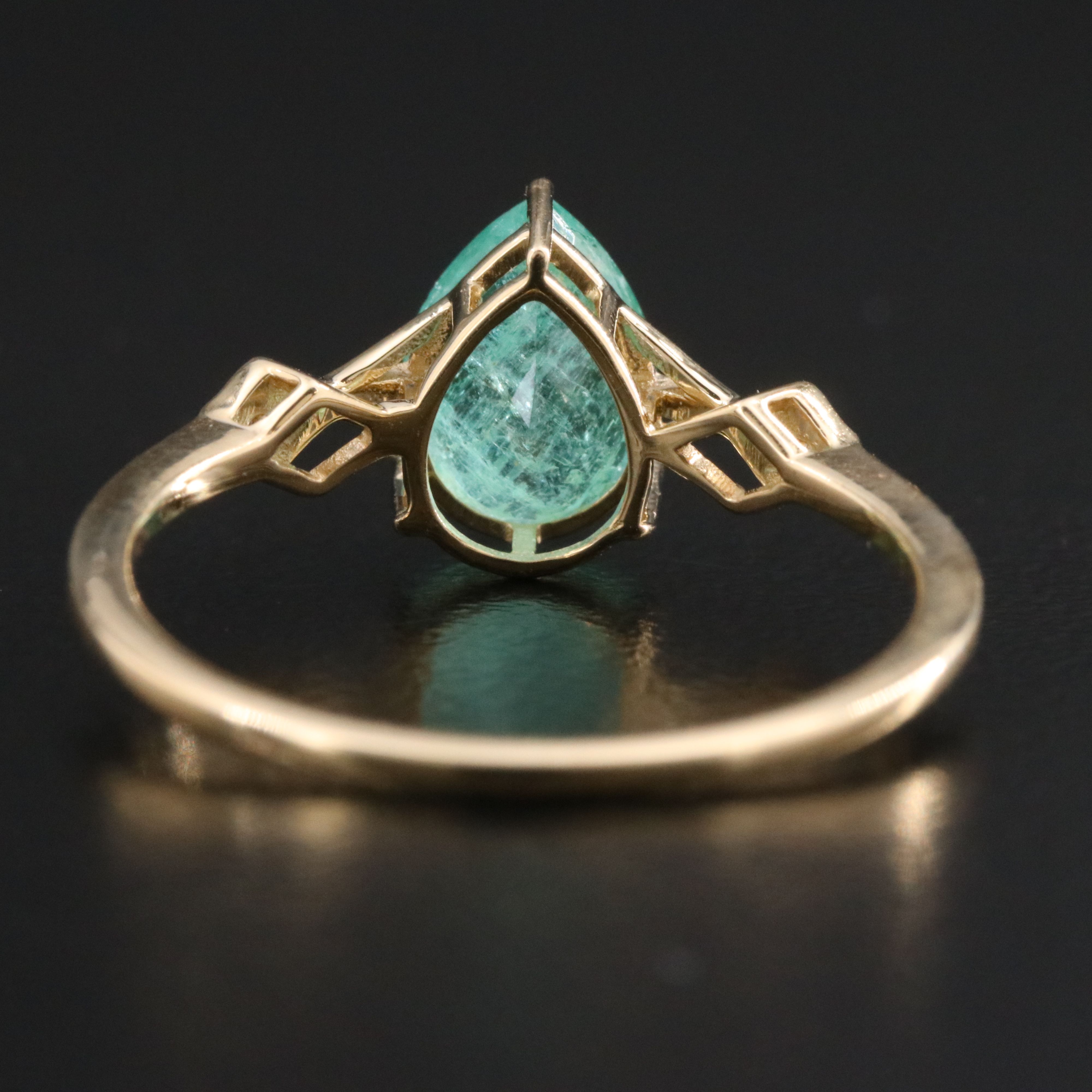 14K Emerald and White Sapphire Ring