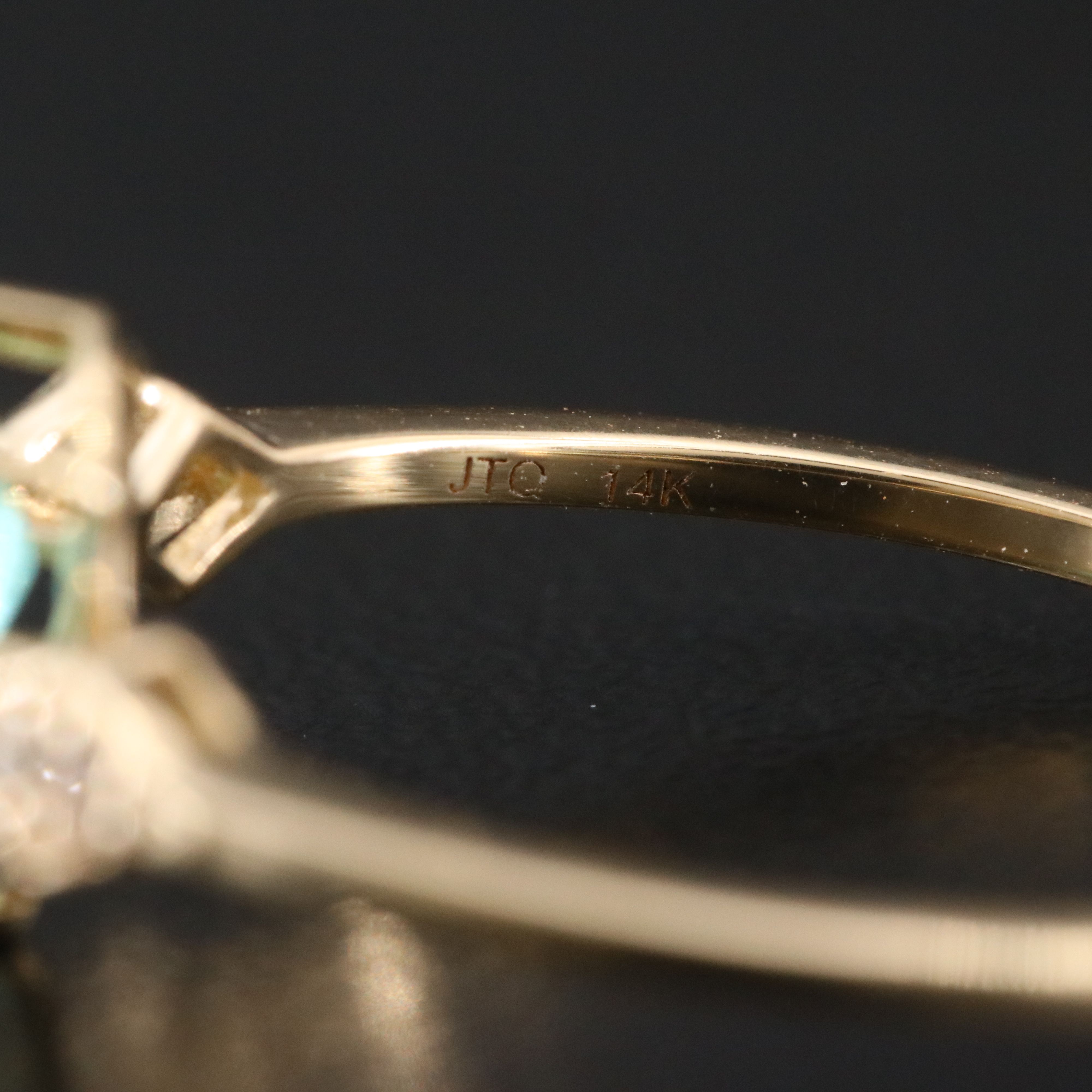 14K Emerald and White Sapphire Ring