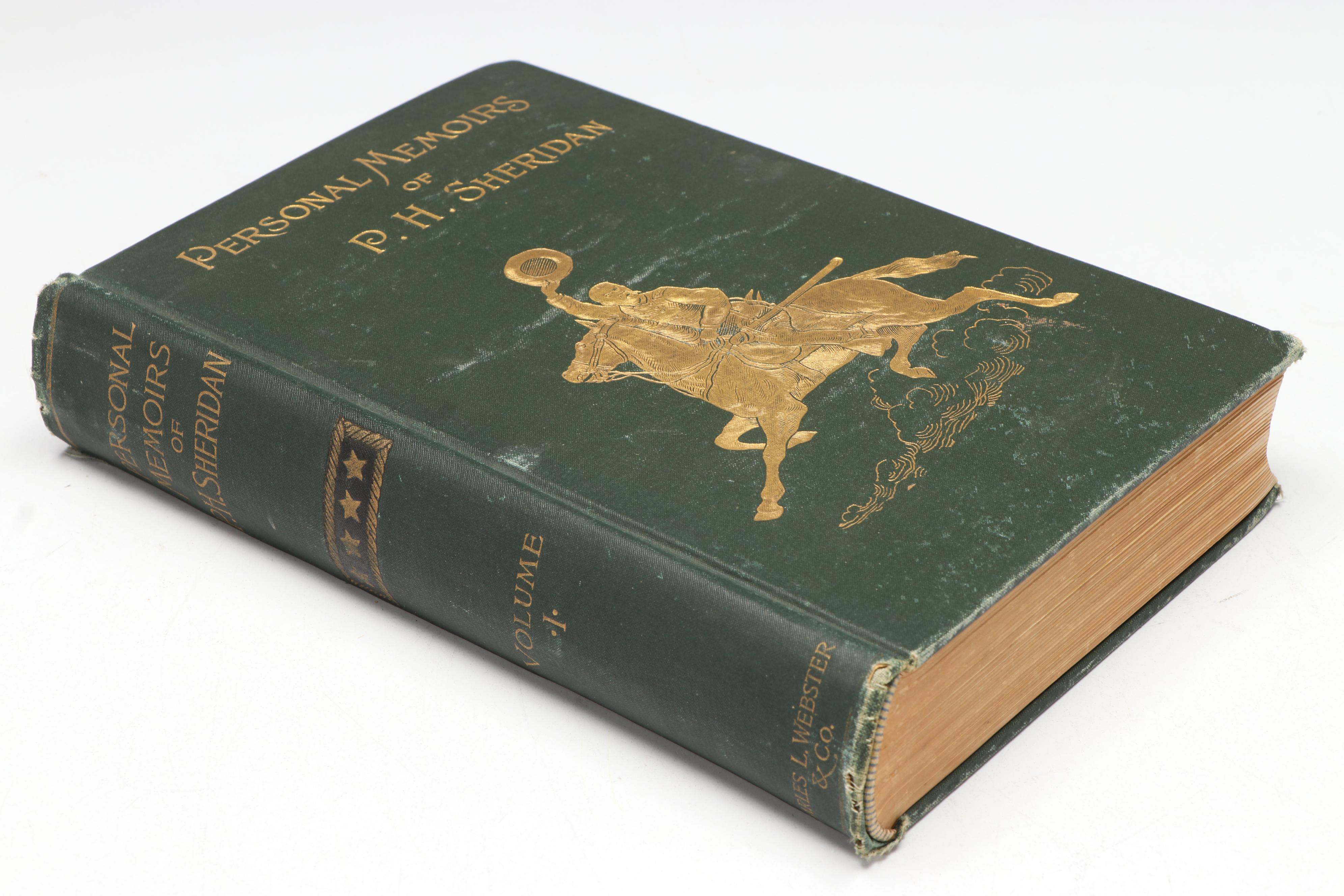 First Edition "Personal Memoirs of P. H. Sheridan" Two-Volume Set, 1888
