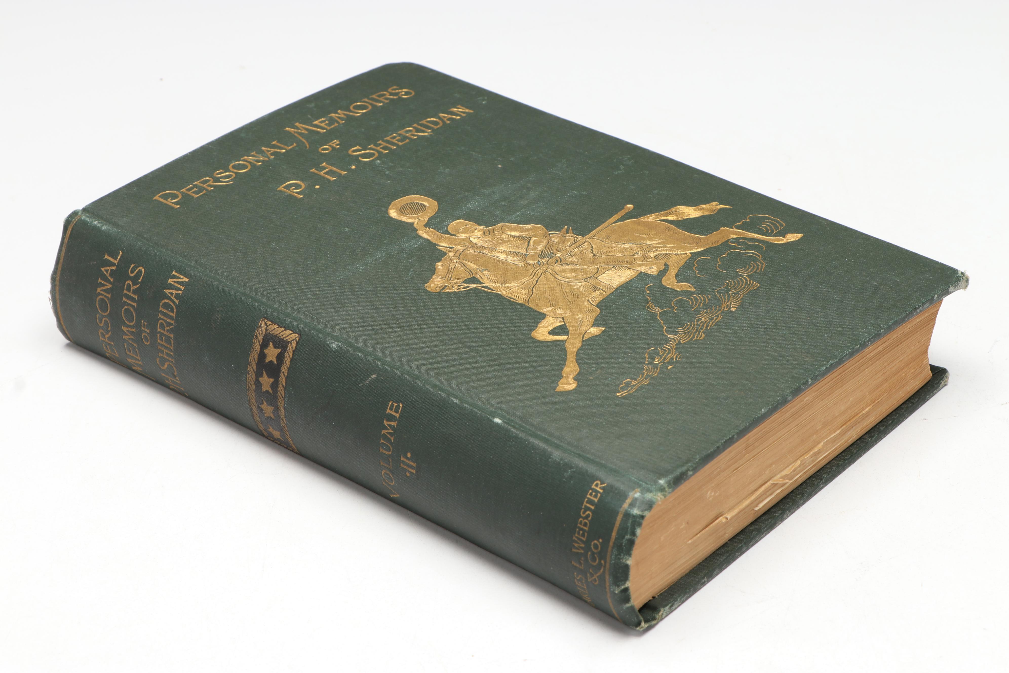 First Edition "Personal Memoirs of P. H. Sheridan" Two-Volume Set, 1888