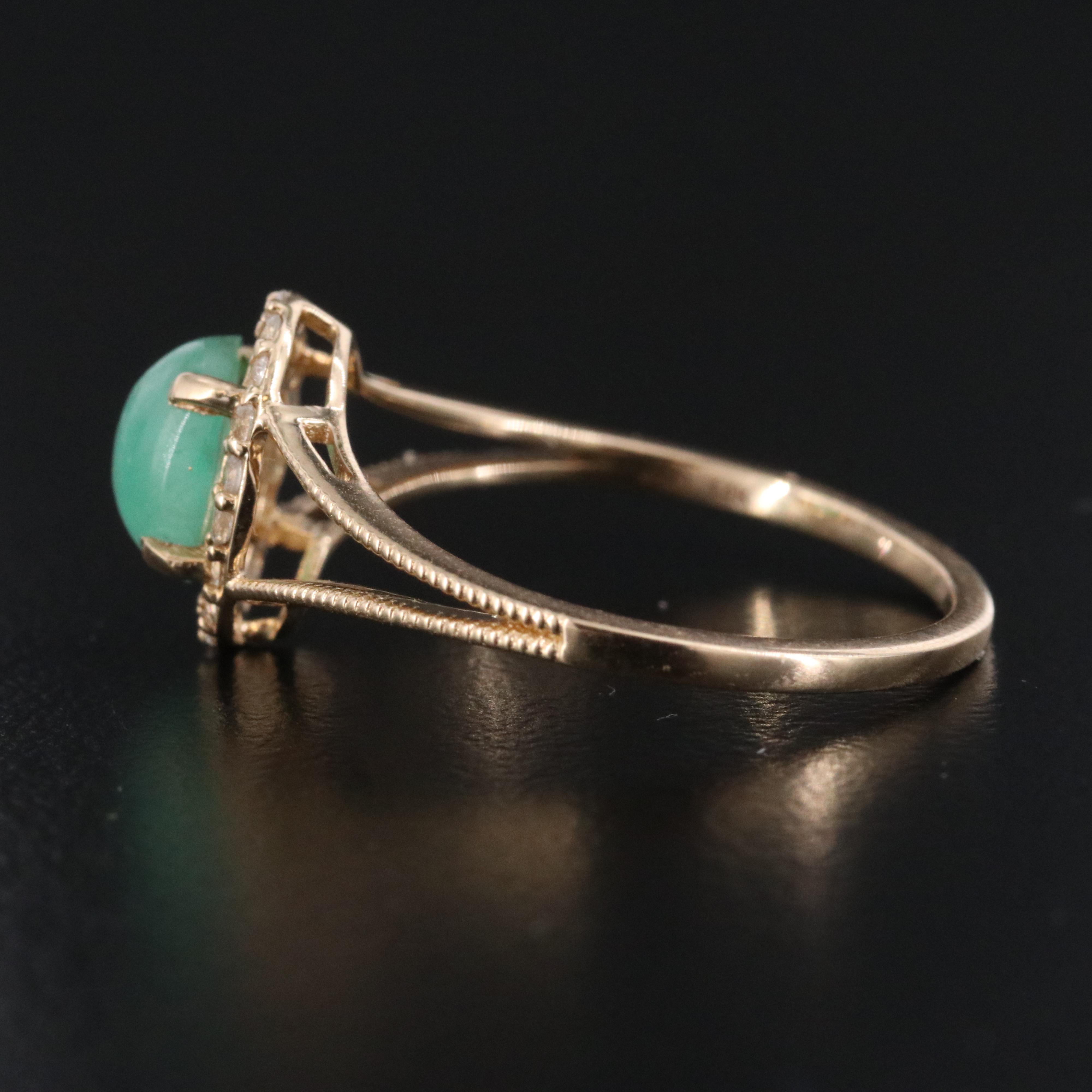 14K Emerald and White Sapphire Ring