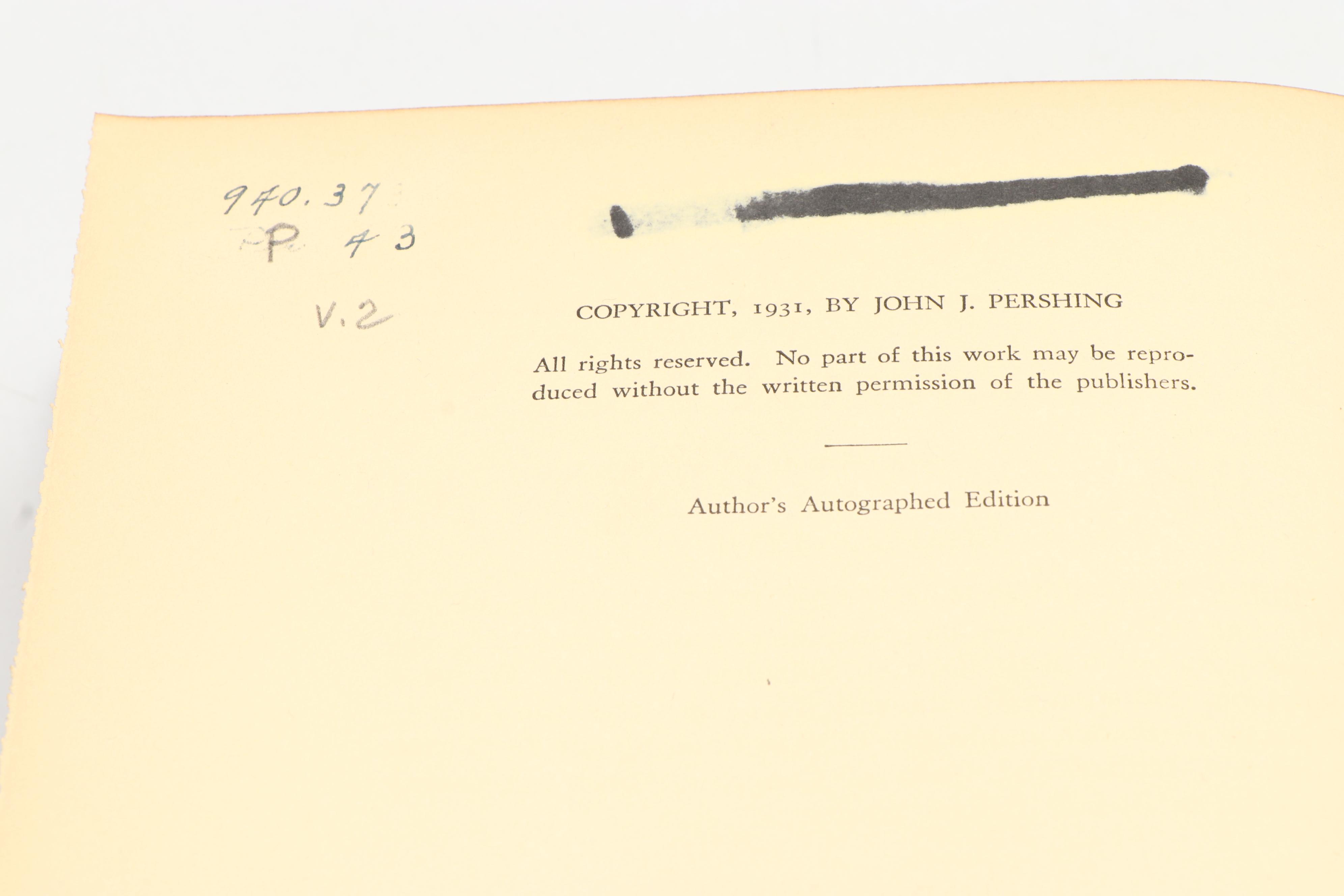 Author's Autograph Edition "My Experiences in the World War" by John J. Pershing