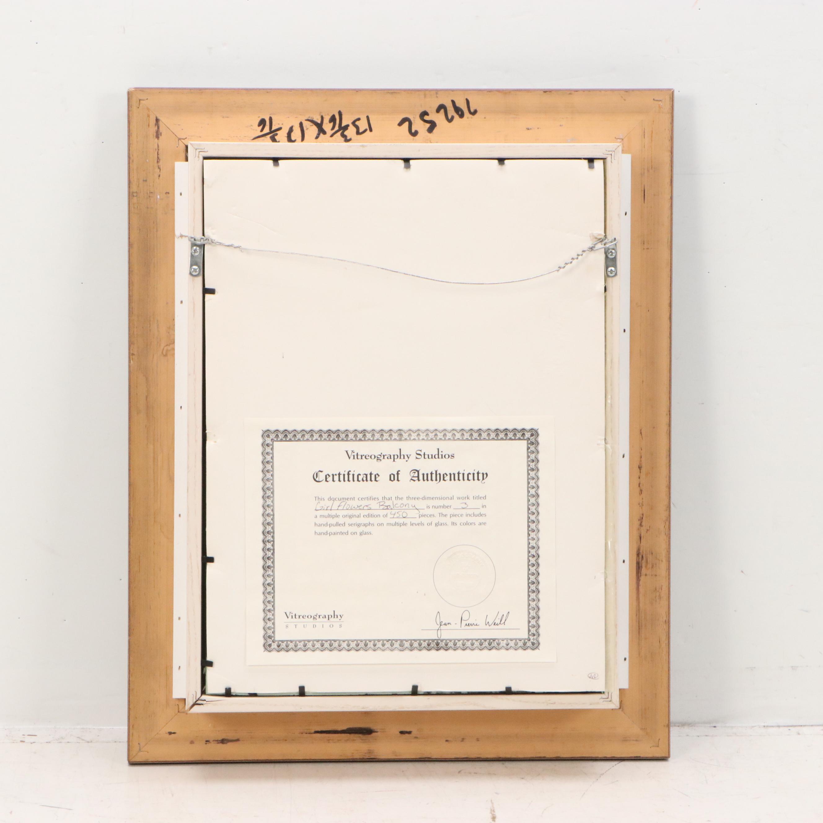 Jean-Pierre Weill Vitreographs "Girl Flowers Balcony" and Children at Play