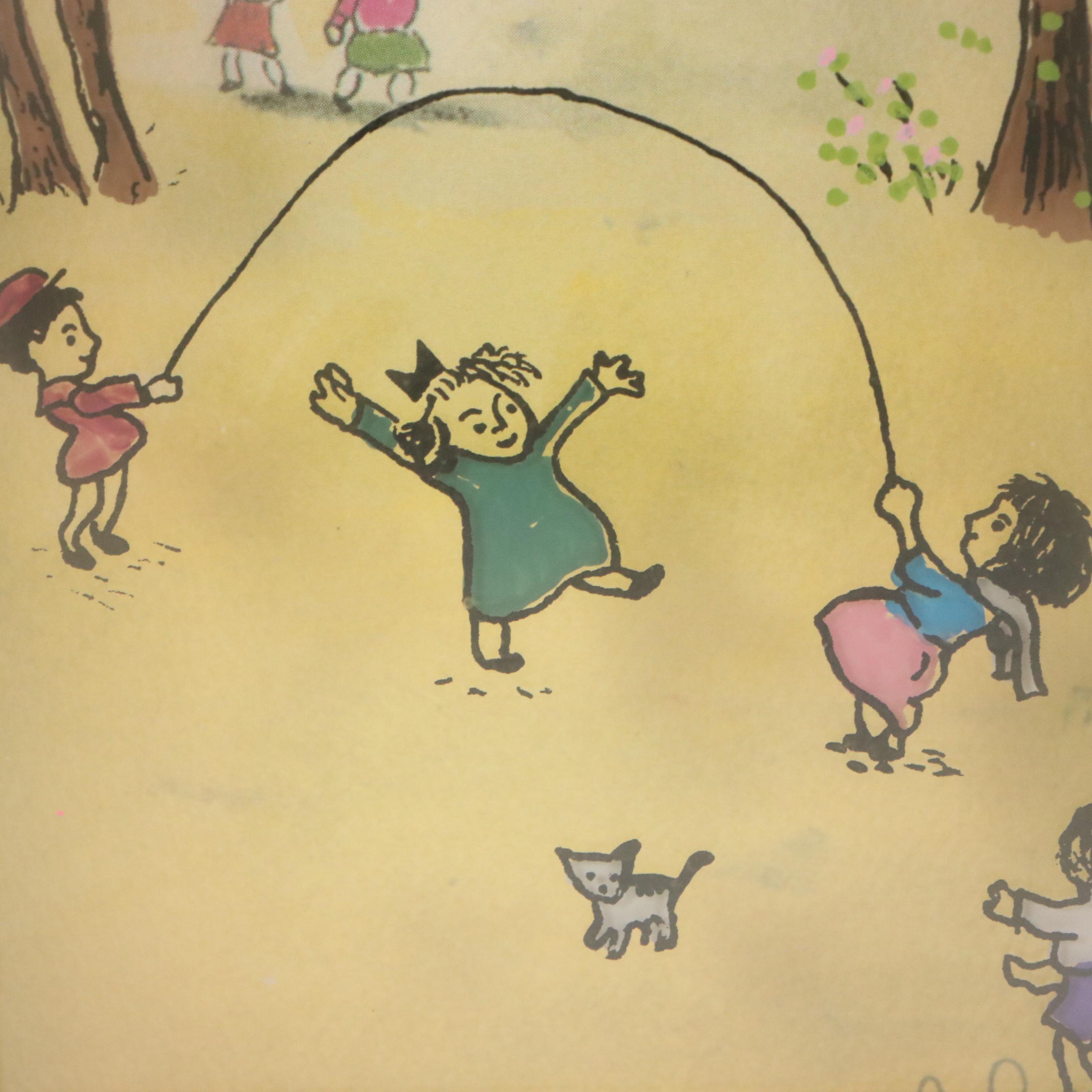 Jean-Pierre Weill Vitreographs "Girl Flowers Balcony" and Children at Play