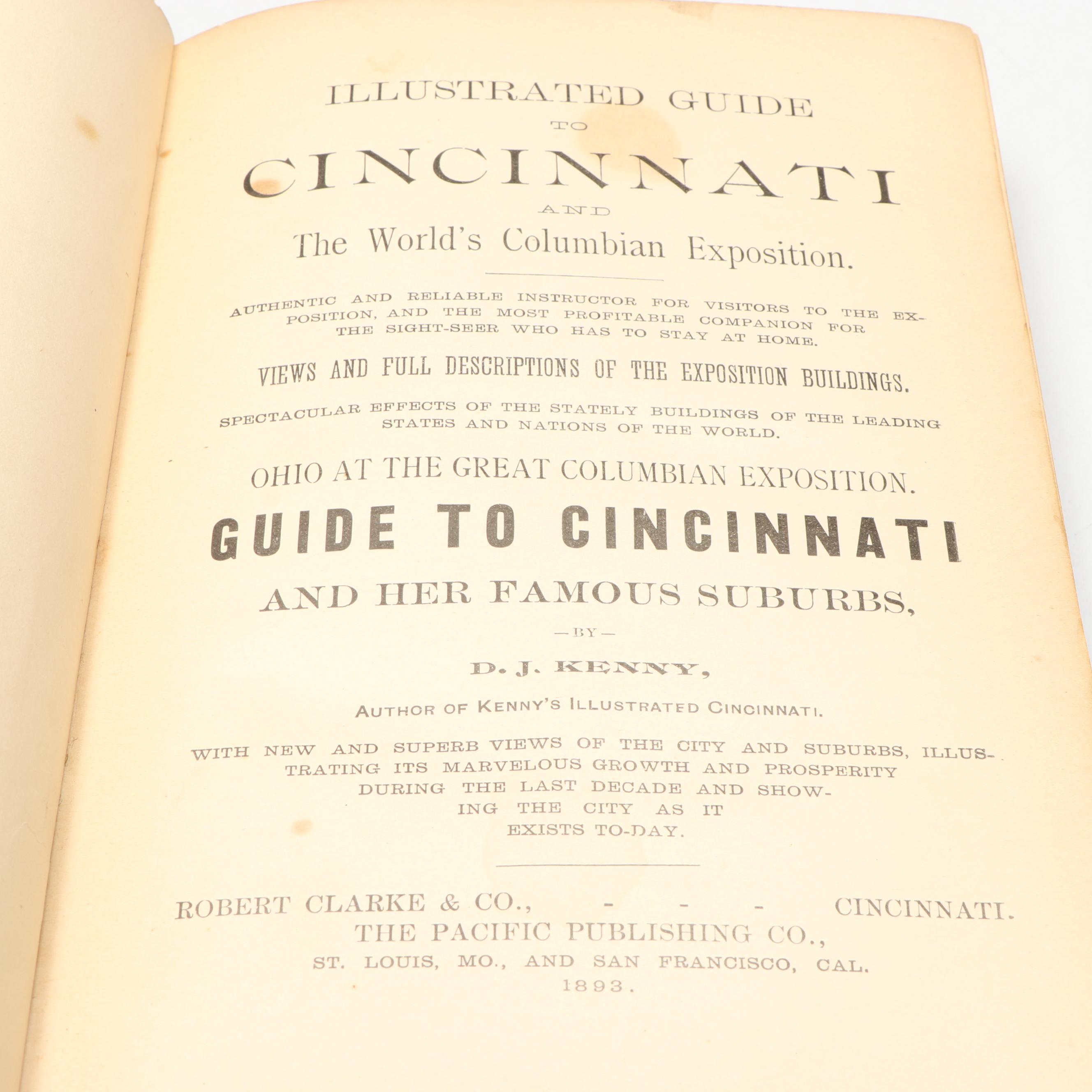 "Illustrated Guide to Cincinnati and Columbian Exposition" by D. J. Kenny, 1893