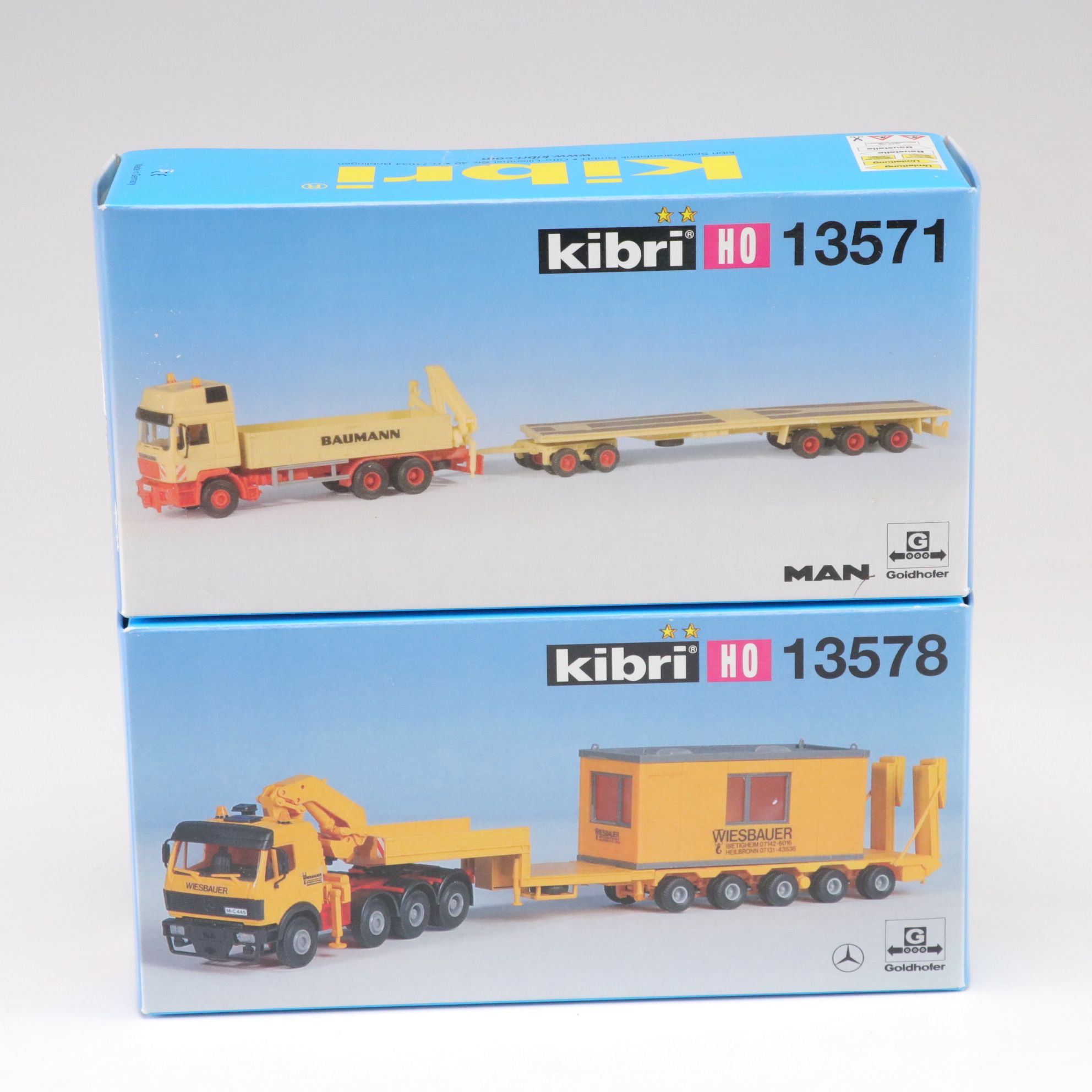 Ten Kibri HO Scale Model Construction and Work Trucks