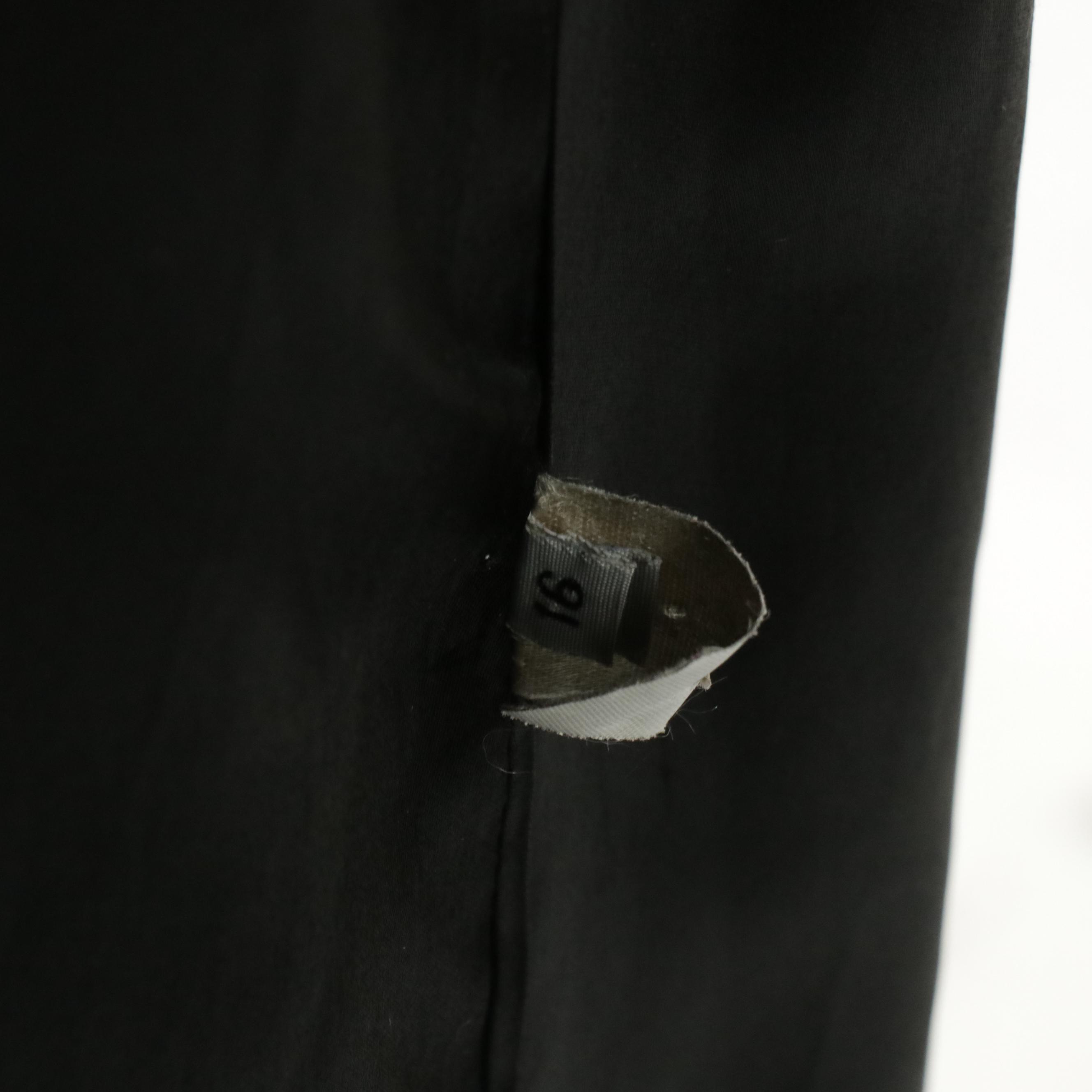 J. Percy for Marvin Richards Black Wool Long Swing Coat with Fox Fur Trim