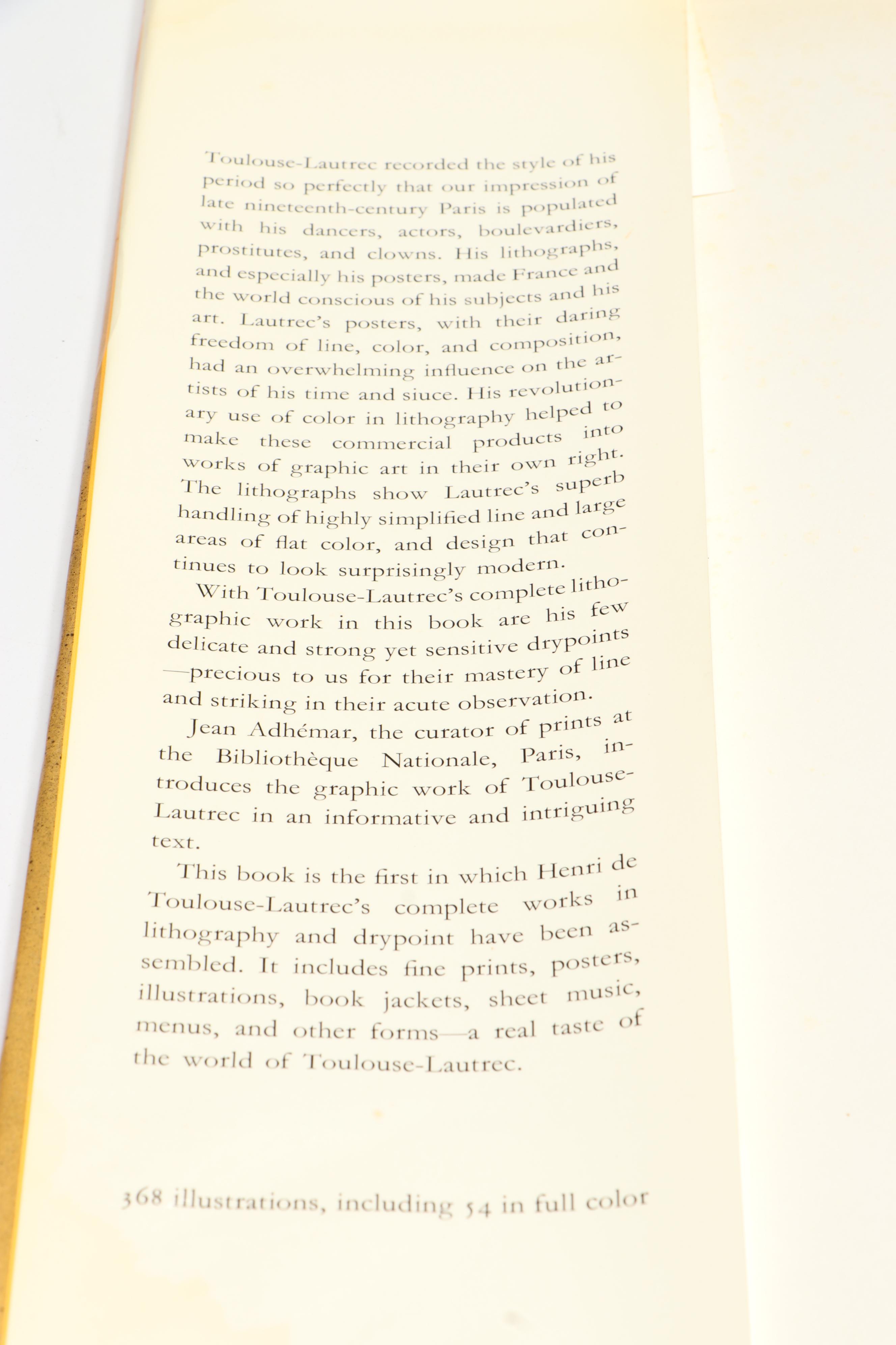 "Toulouse-Lautrec: His Complete Lithographs and Drypoints" by Jean Adhémar, 1964