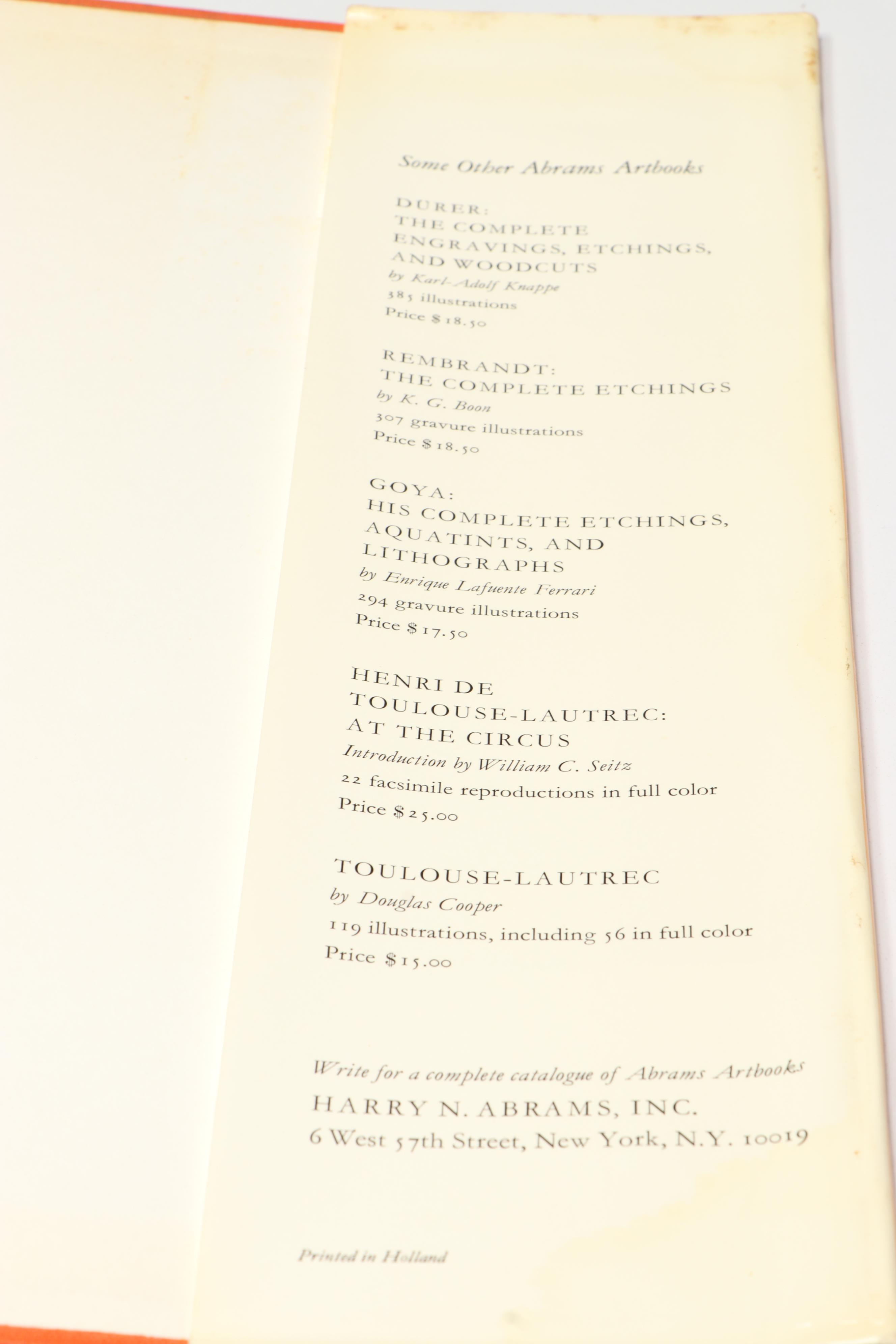 "Toulouse-Lautrec: His Complete Lithographs and Drypoints" by Jean Adhémar, 1964