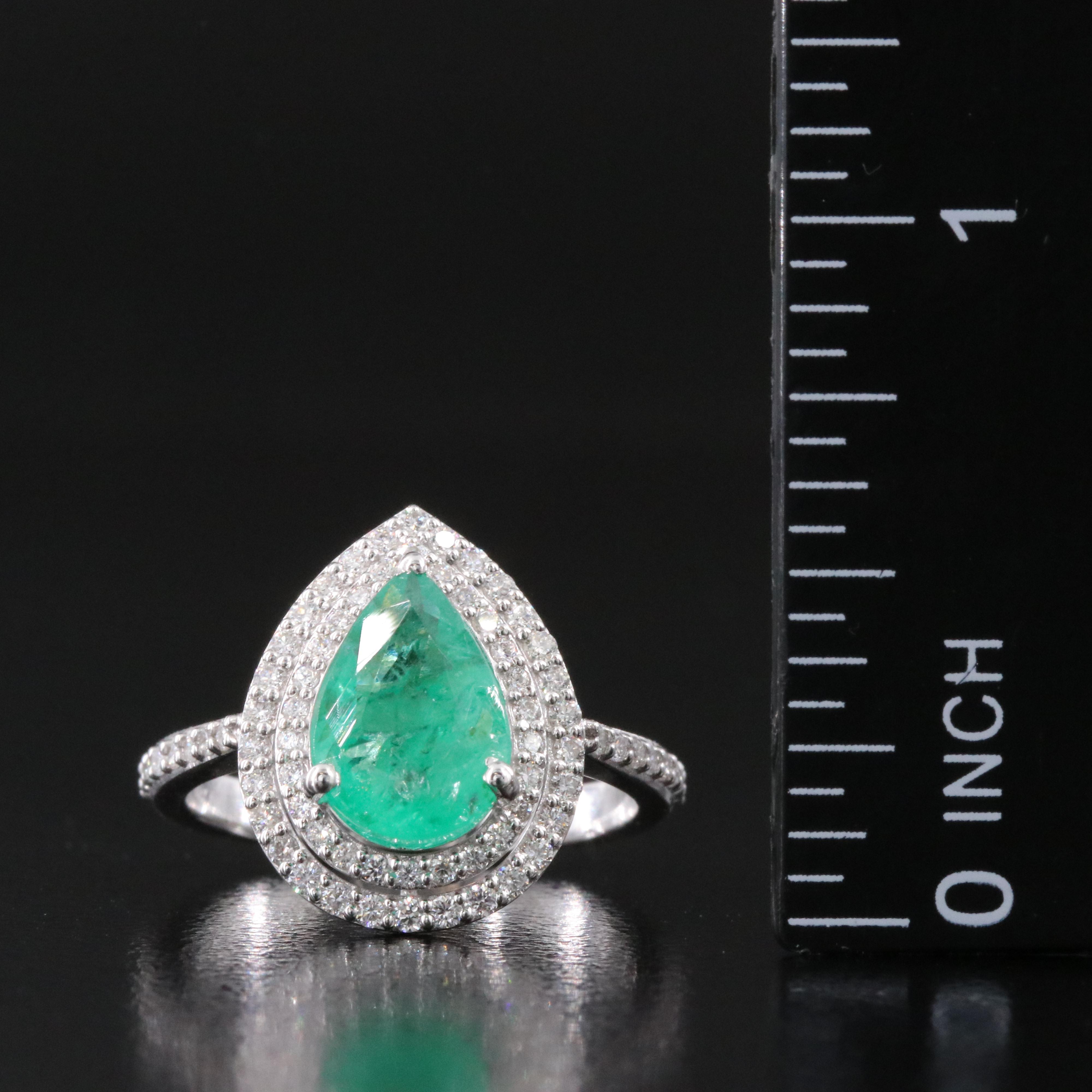 18K 1.92 CT Emerald and Diamond Ring