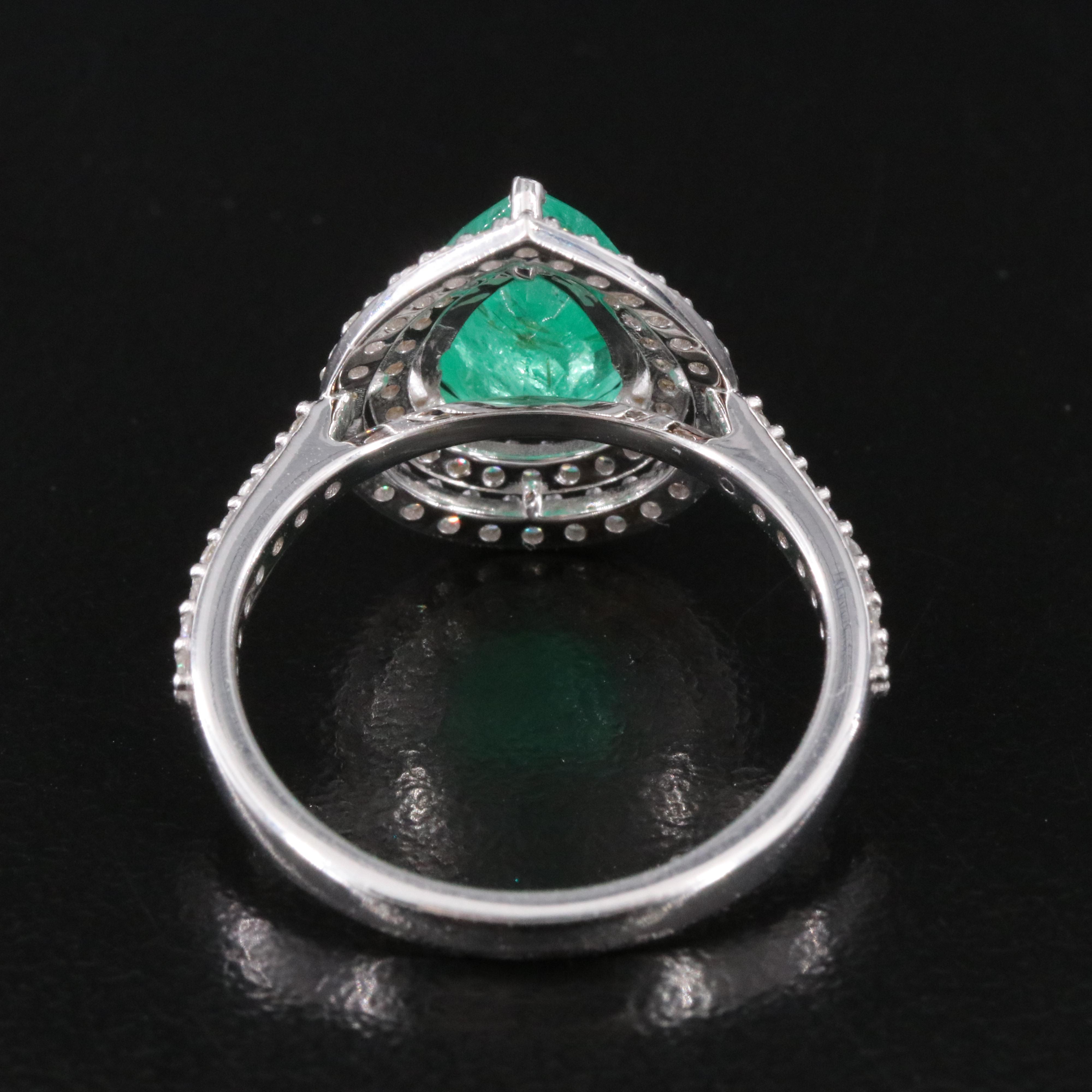 18K 1.92 CT Emerald and Diamond Ring