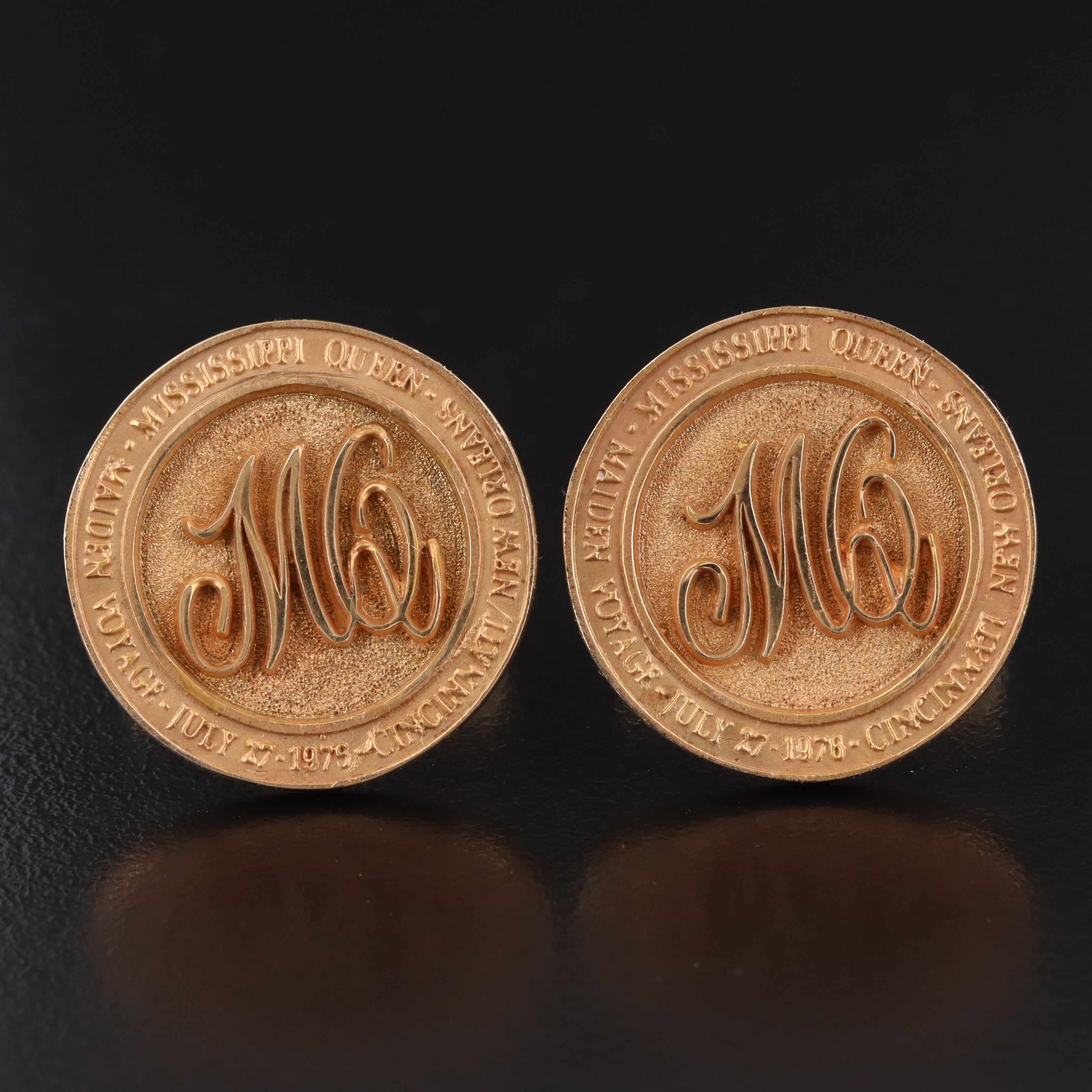 14K and Gold-Filled Mississippi Queen Cufflinks