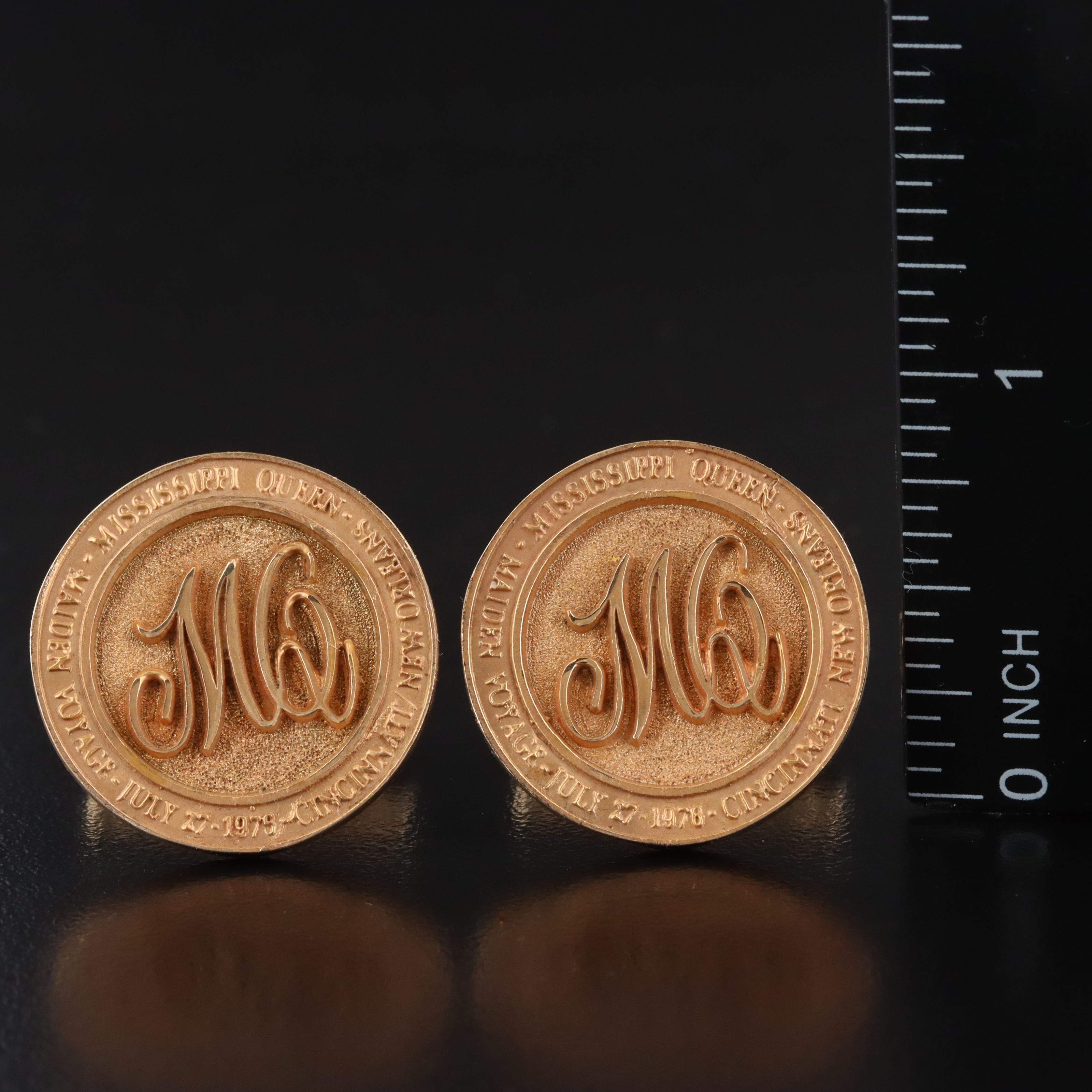 14K and Gold-Filled Mississippi Queen Cufflinks