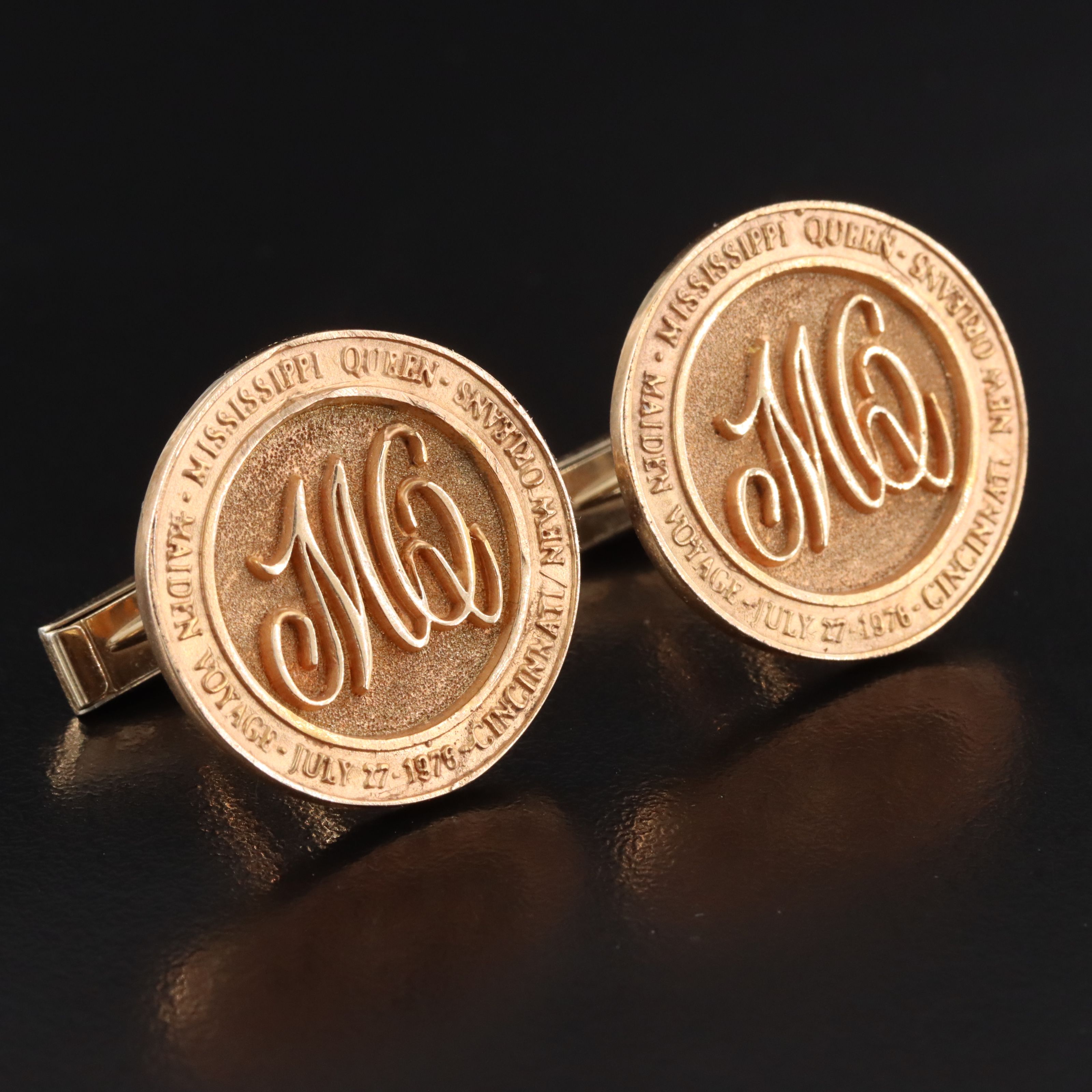 14K and Gold-Filled Mississippi Queen Cufflinks