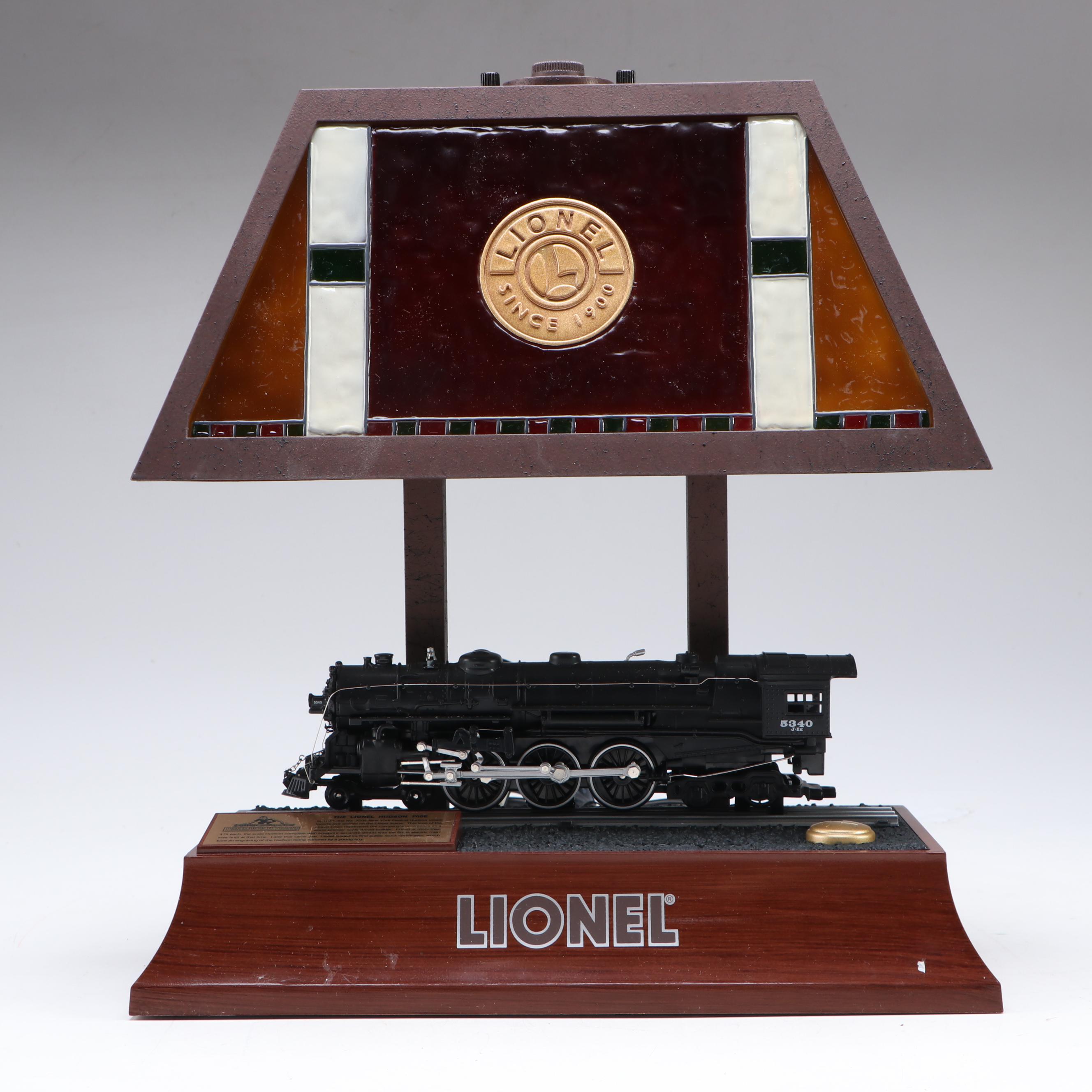 Lionel Animated Hudson 700E Model Train Table Lamp with Custom Shade