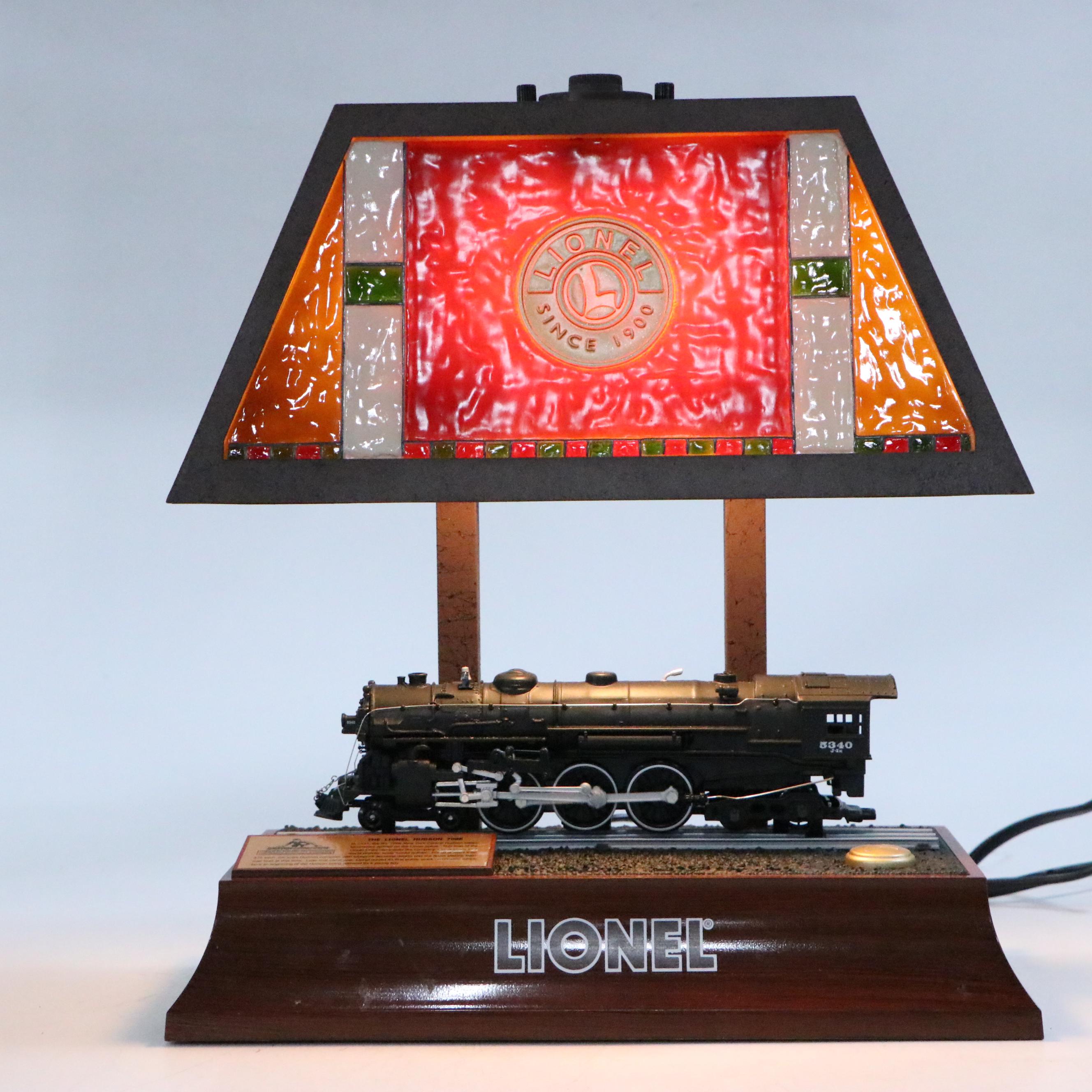 Lionel Animated Hudson 700E Model Train Table Lamp with Custom Shade