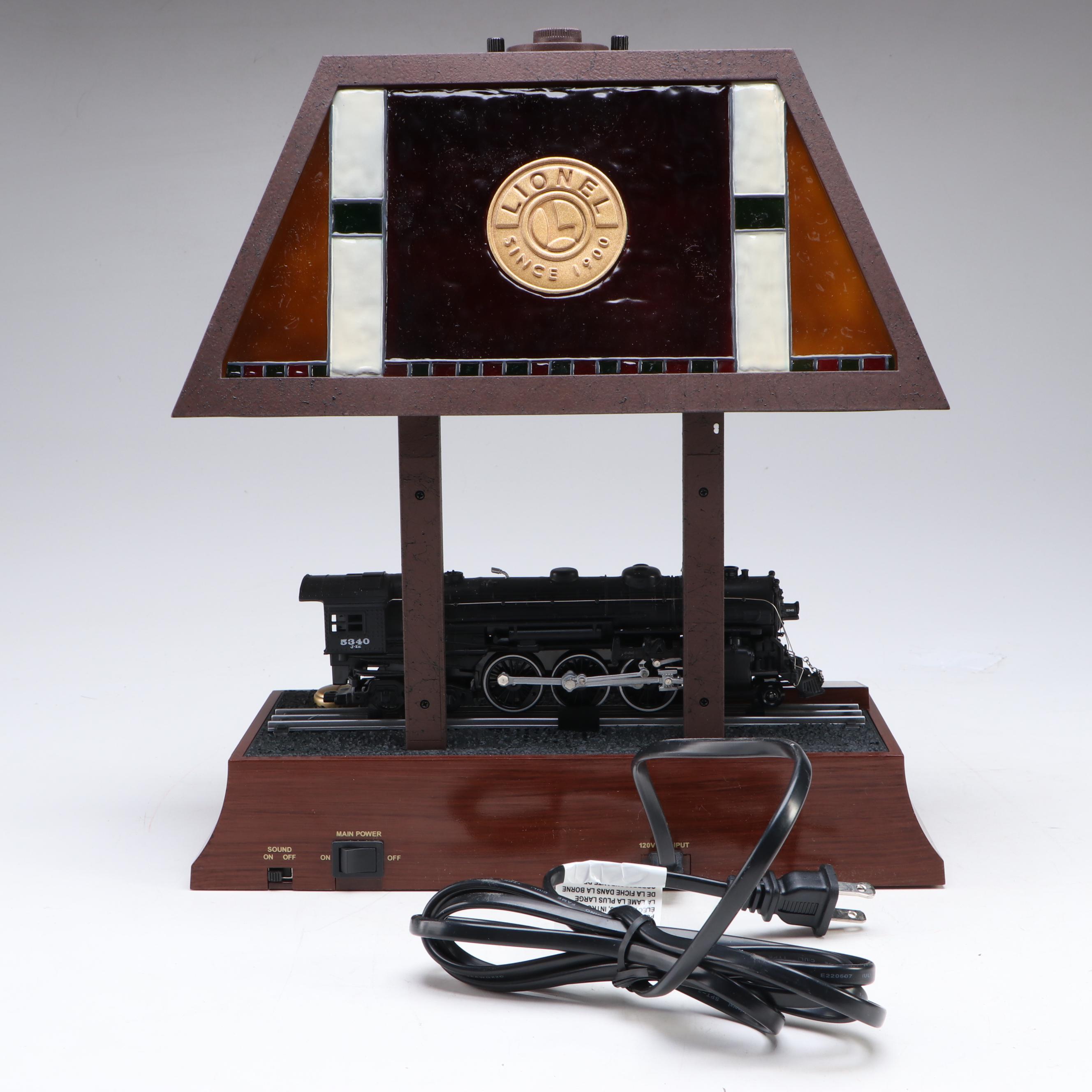 Lionel Animated Hudson 700E Model Train Table Lamp with Custom Shade