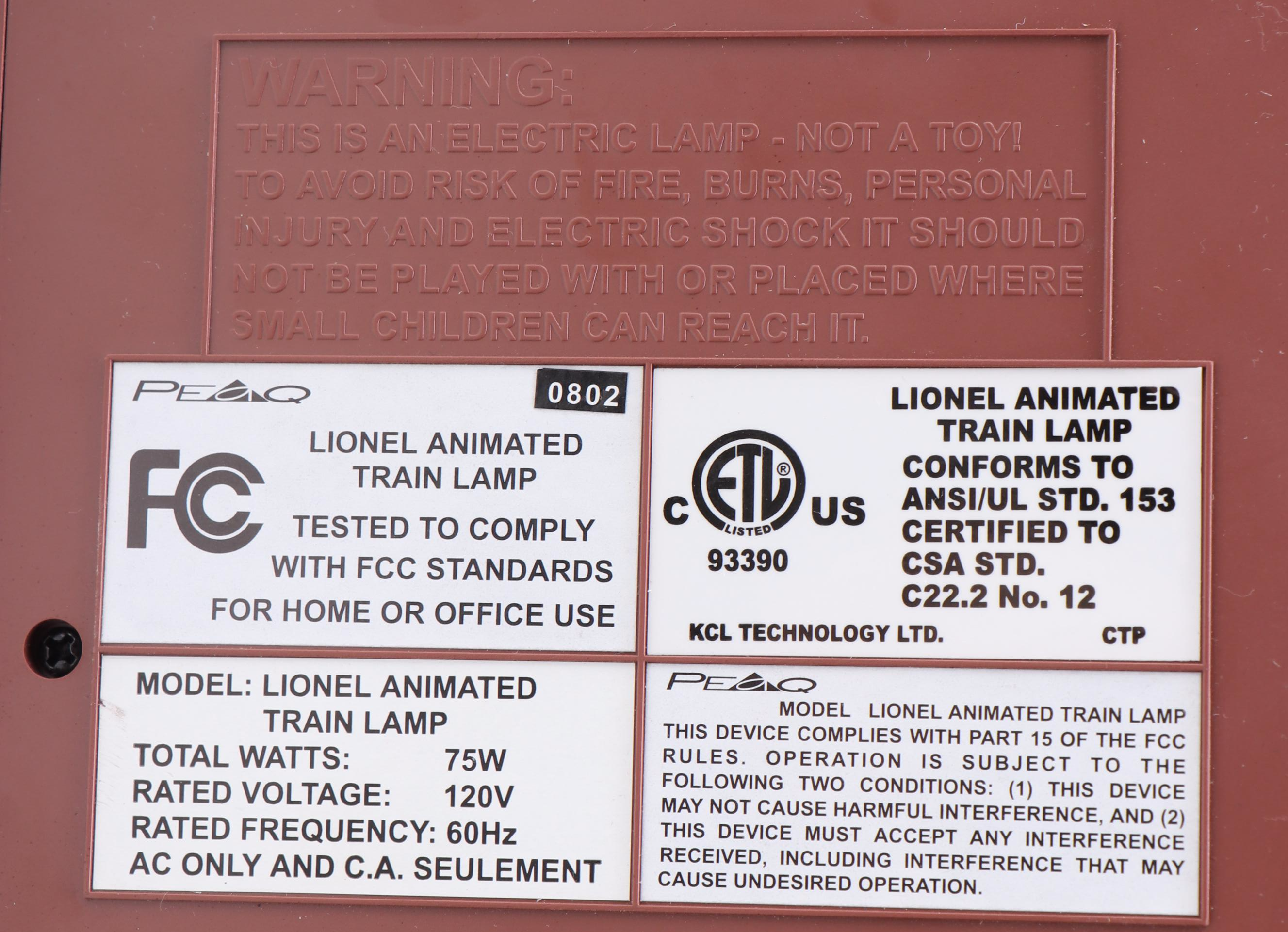 Lionel Animated Hudson 700E Model Train Table Lamp with Custom Shade