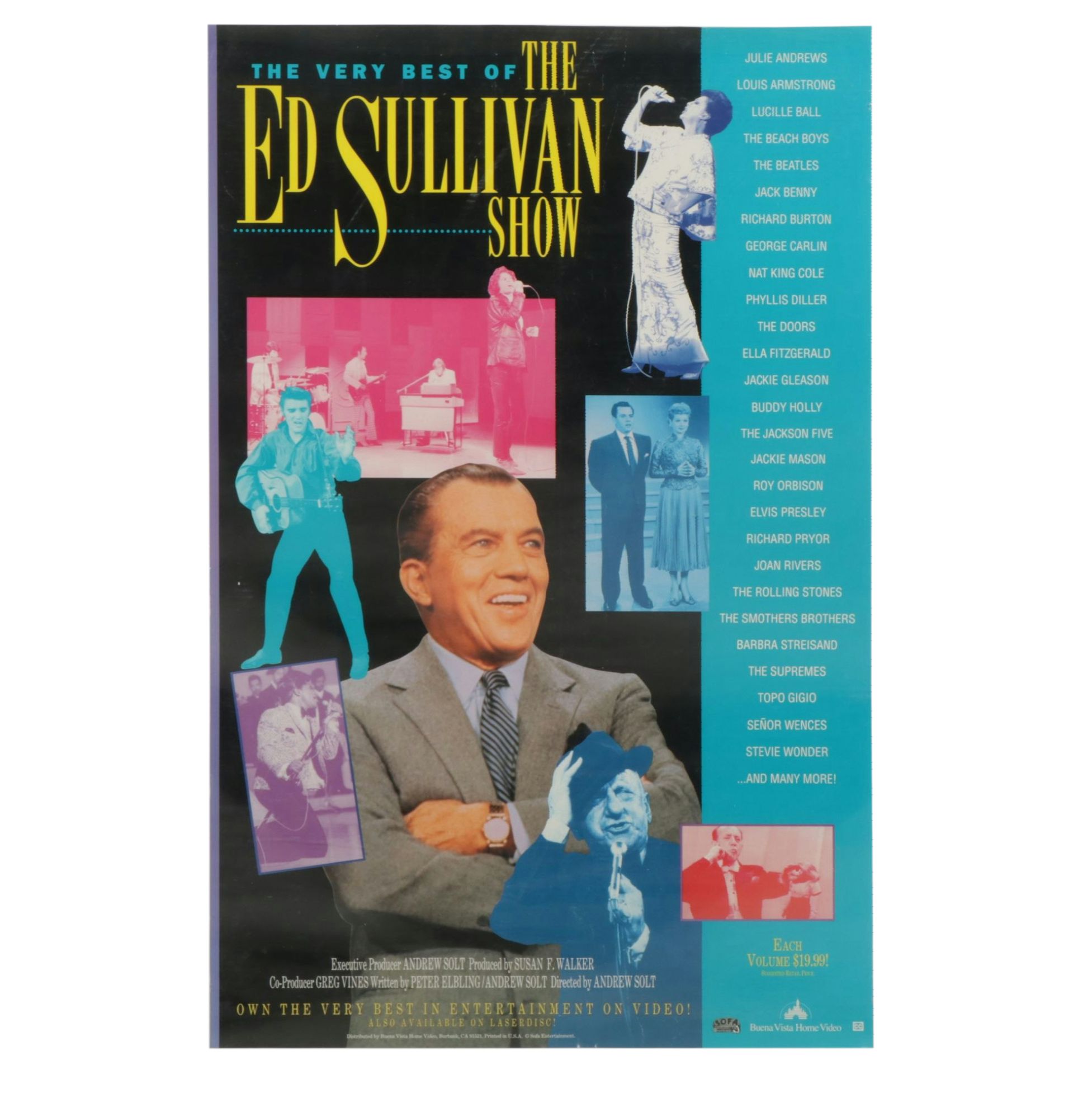 Advertising Poster for VHS and Laserdisc Release of "The Ed Sullivan Show", 1992