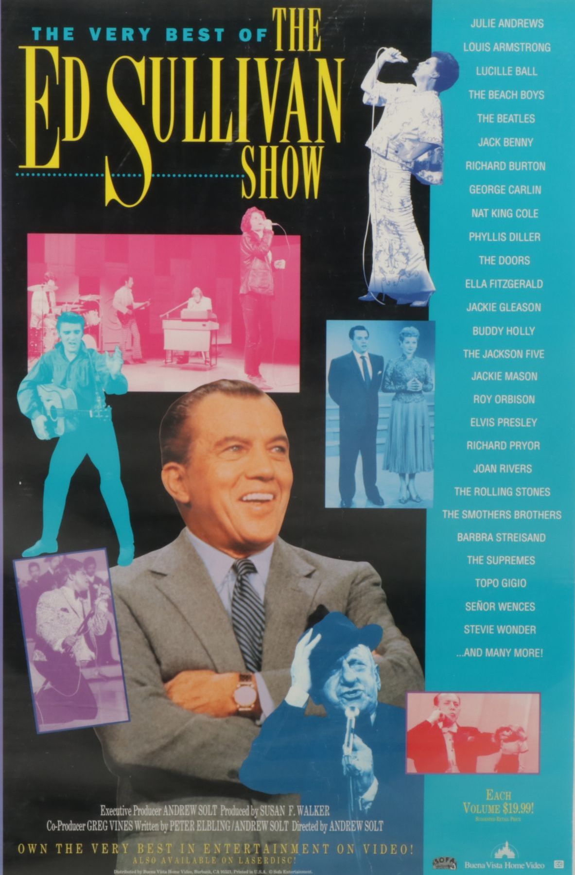 Advertising Poster for VHS and Laserdisc Release of "The Ed Sullivan Show", 1992