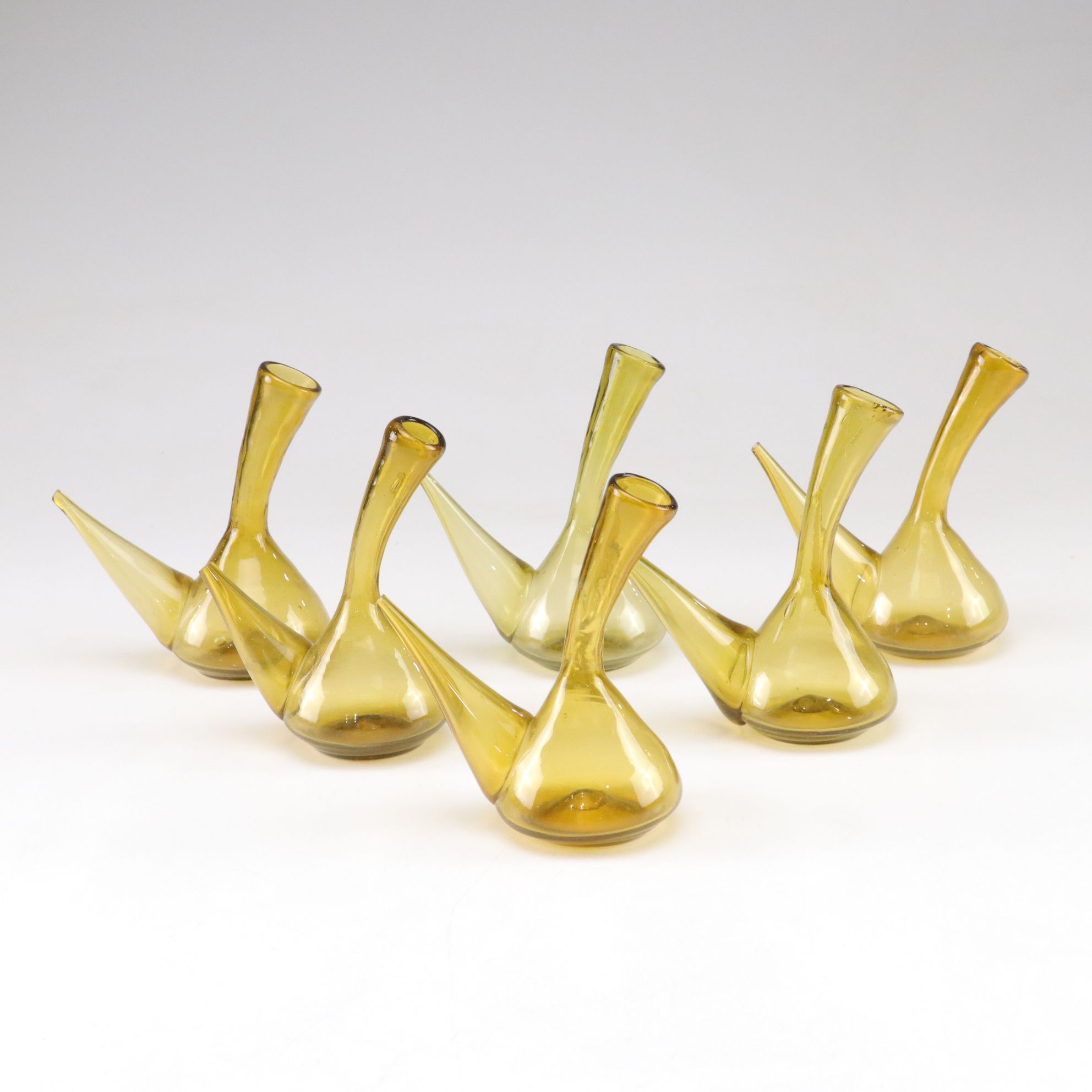 Spanish Amber Glass Catalan Porron Wine Decanters