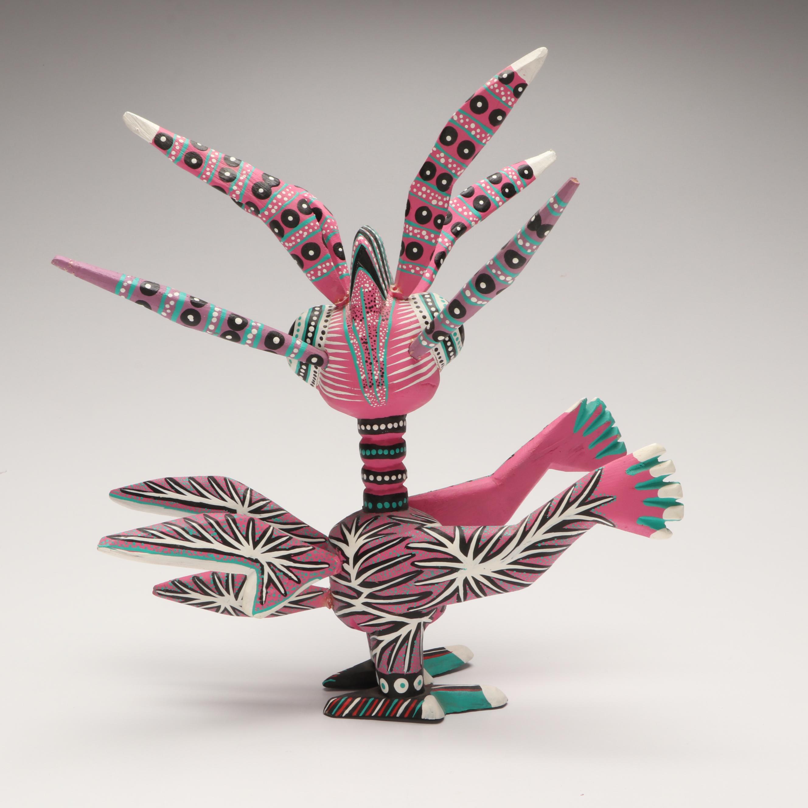 Mexican Oaxacan Folk Art Hand-Painted Wood Alebrijes