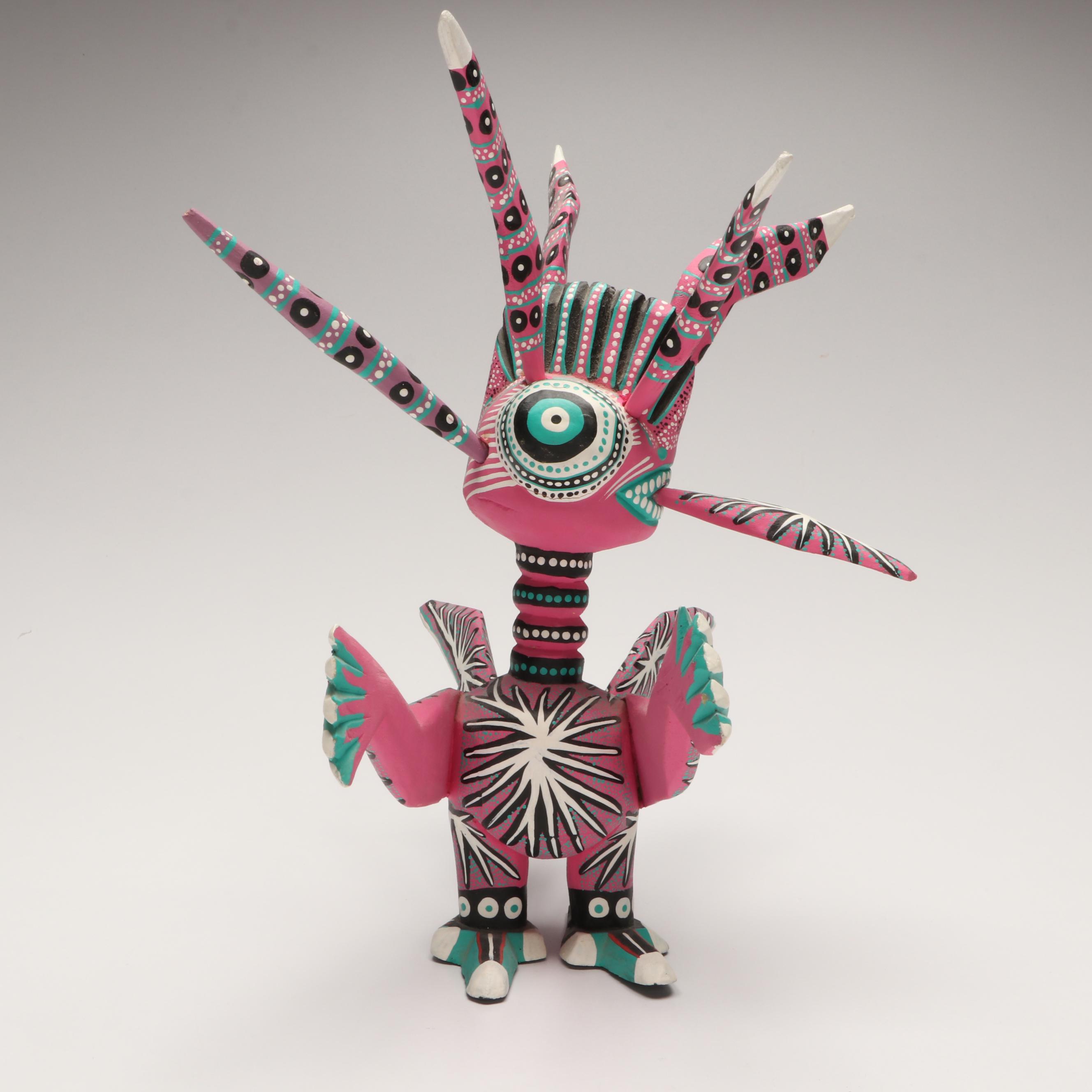 Mexican Oaxacan Folk Art Hand-Painted Wood Alebrijes