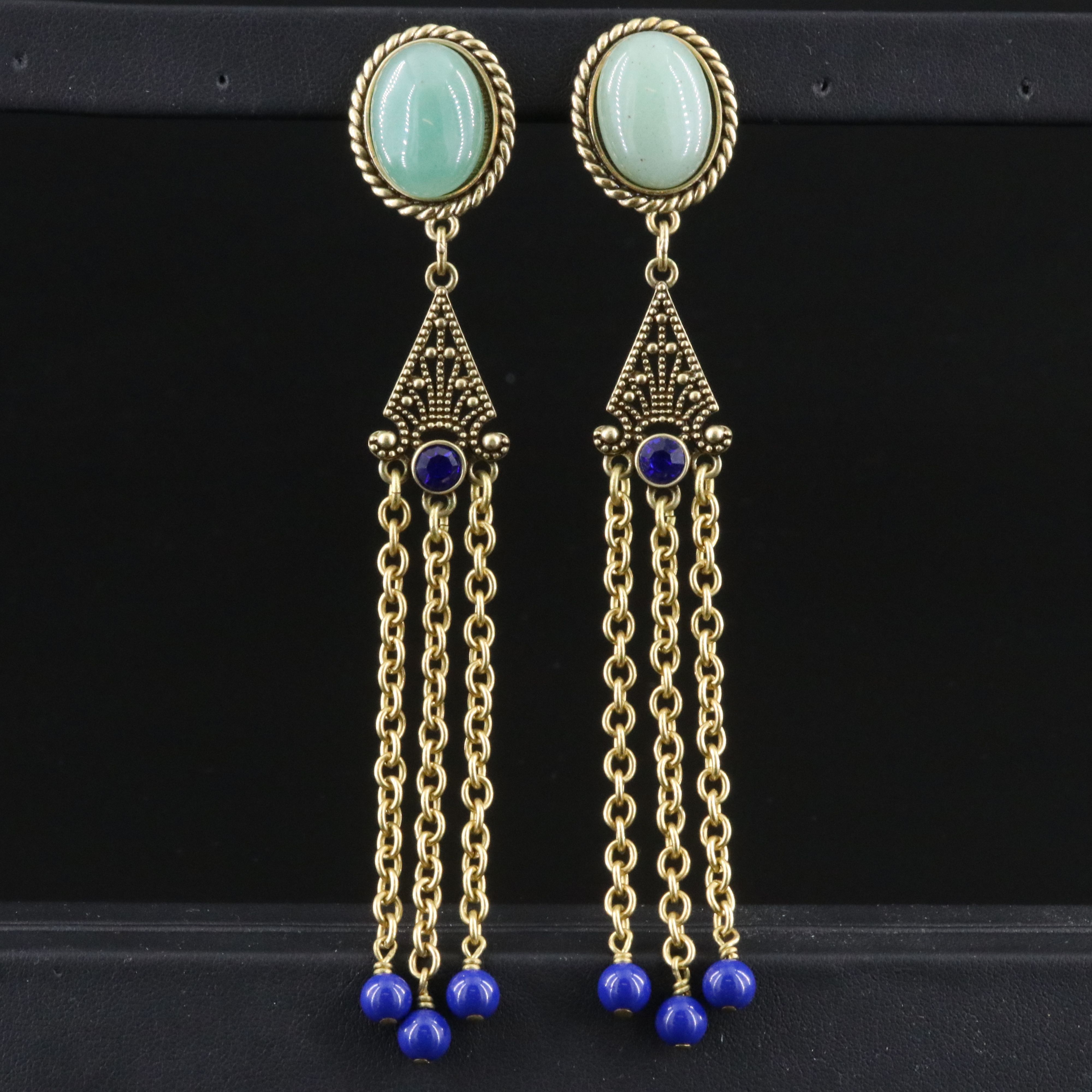 Heidi Daus Quartz and Rhinestone Drop Earrings