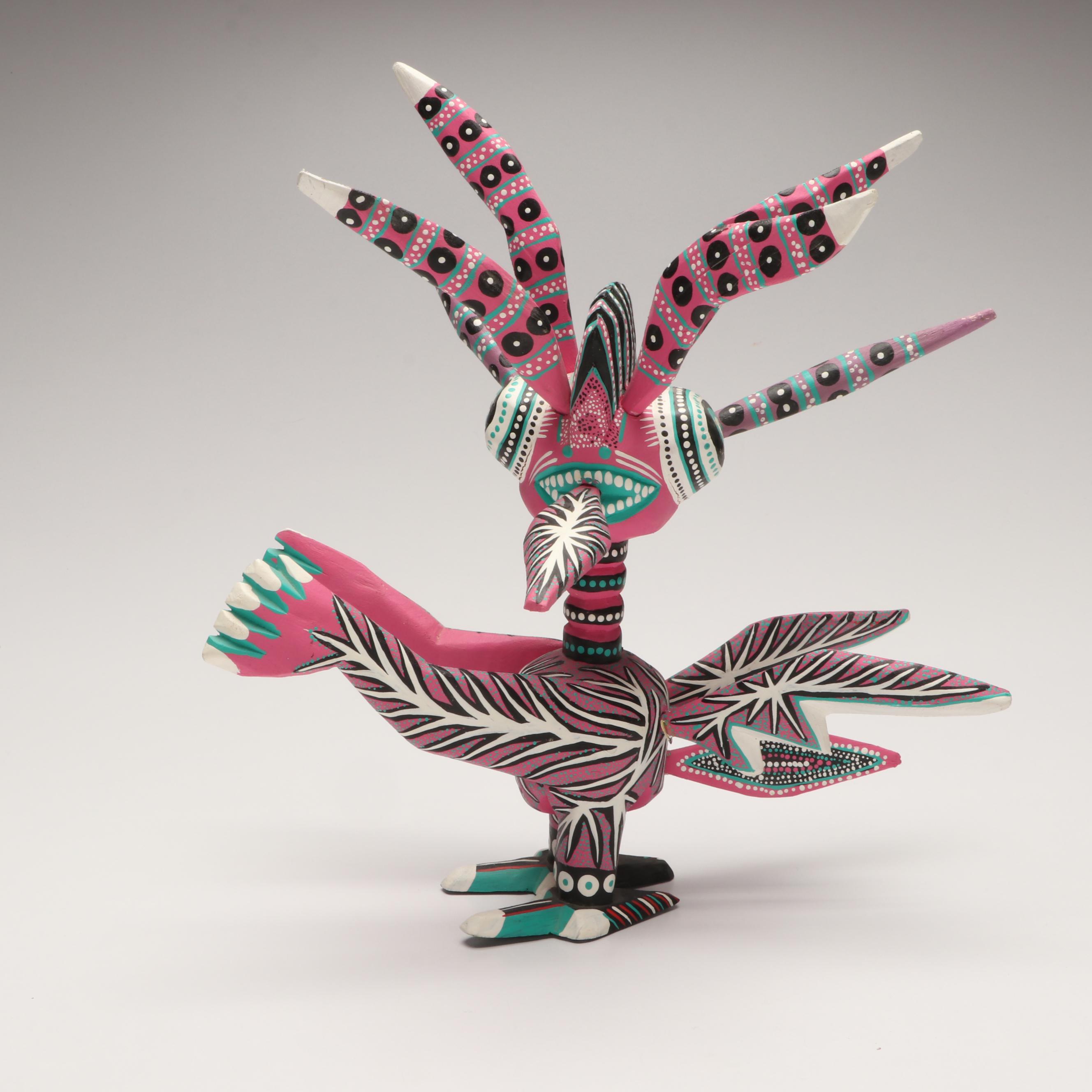 Mexican Oaxacan Folk Art Hand-Painted Wood Alebrijes