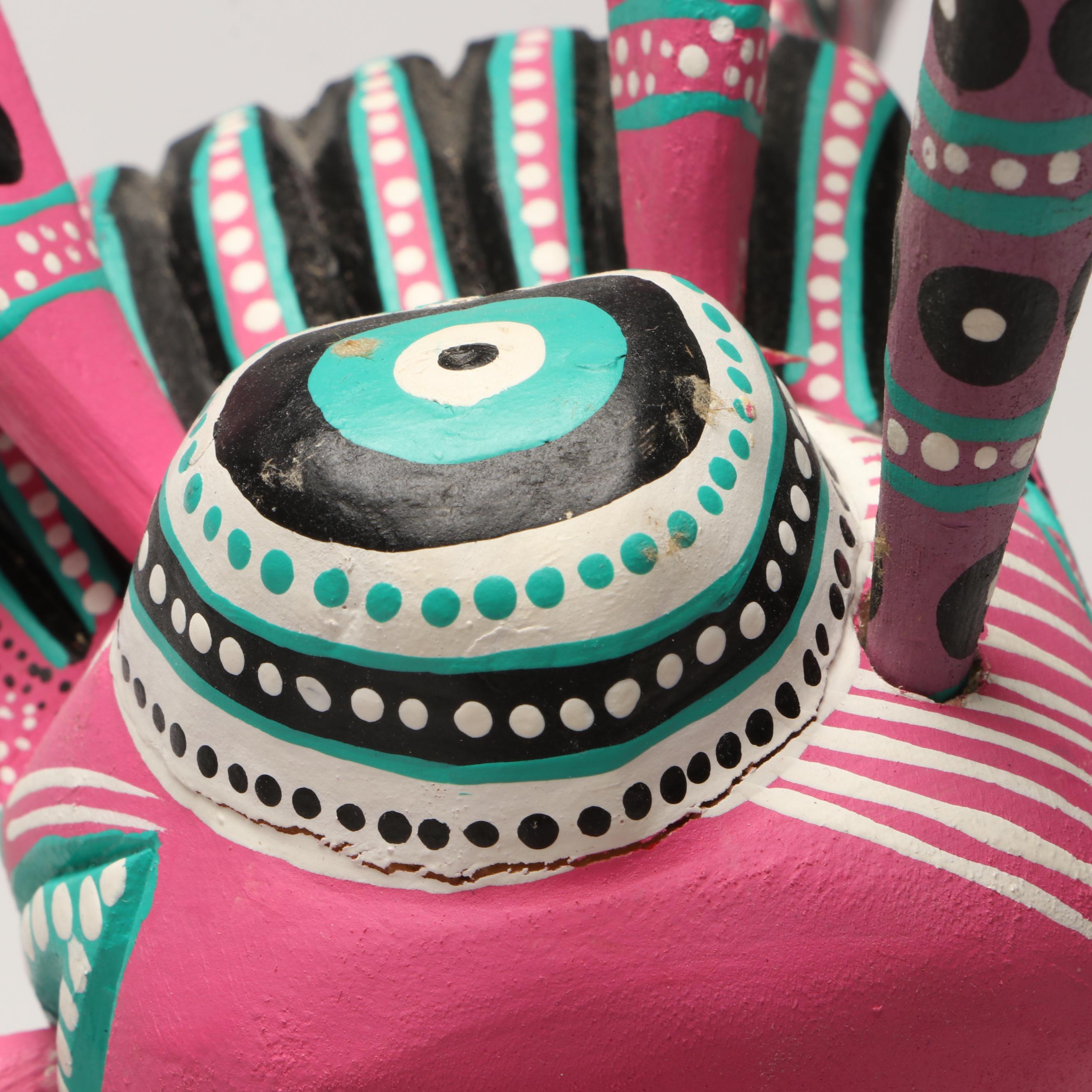 Mexican Oaxacan Folk Art Hand-Painted Wood Alebrijes