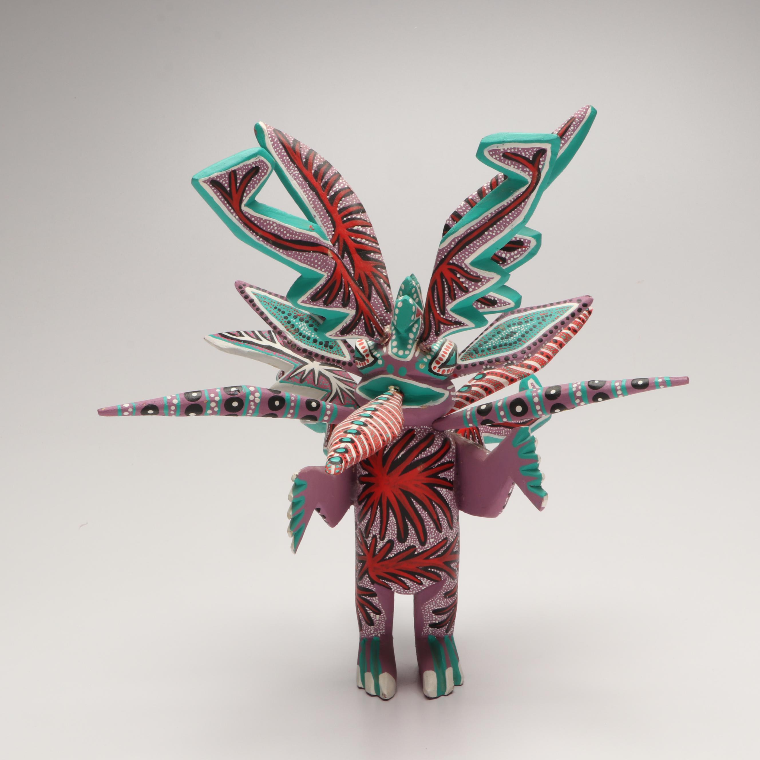 Mexican Oaxacan Folk Art Hand-Painted Wood Alebrijes
