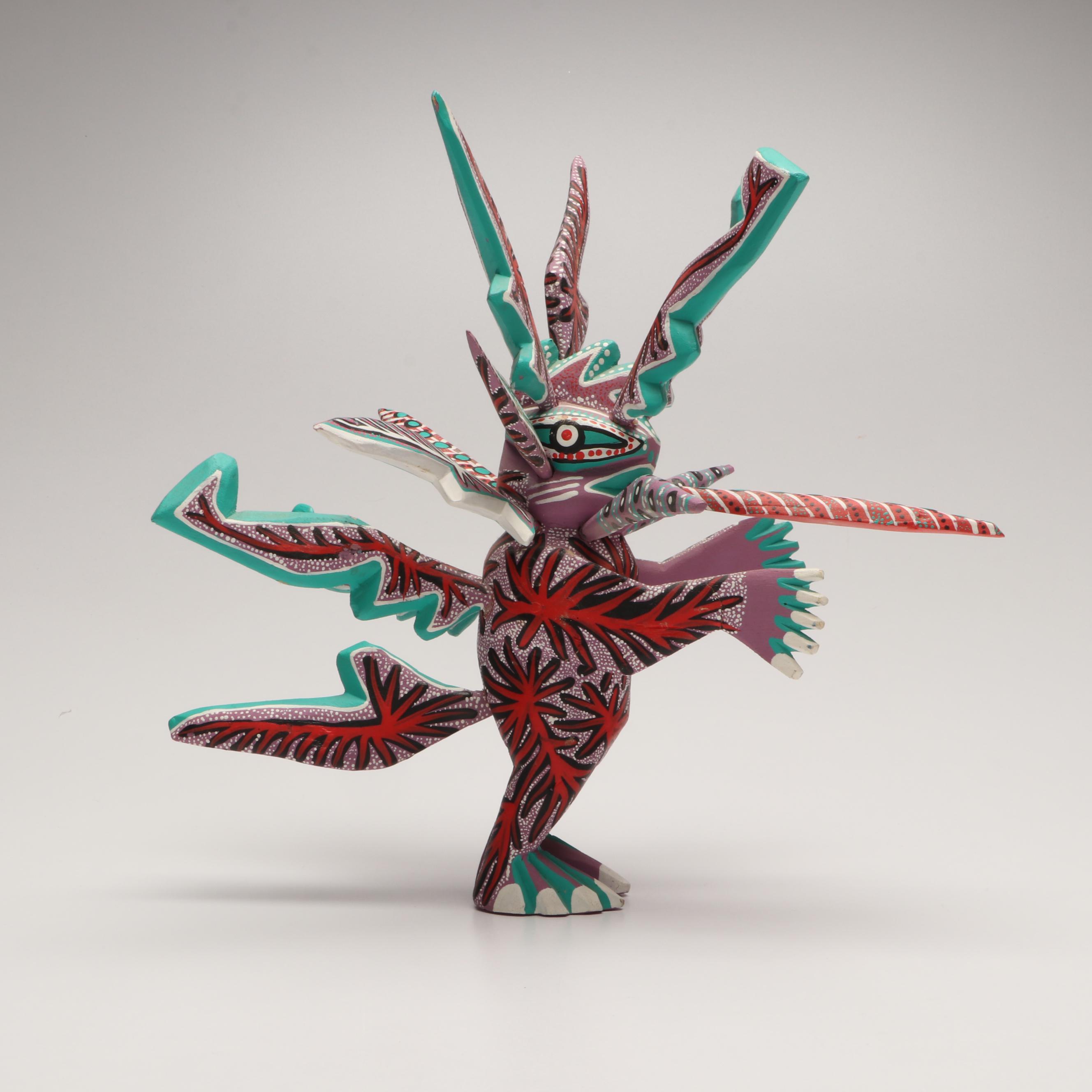 Mexican Oaxacan Folk Art Hand-Painted Wood Alebrijes
