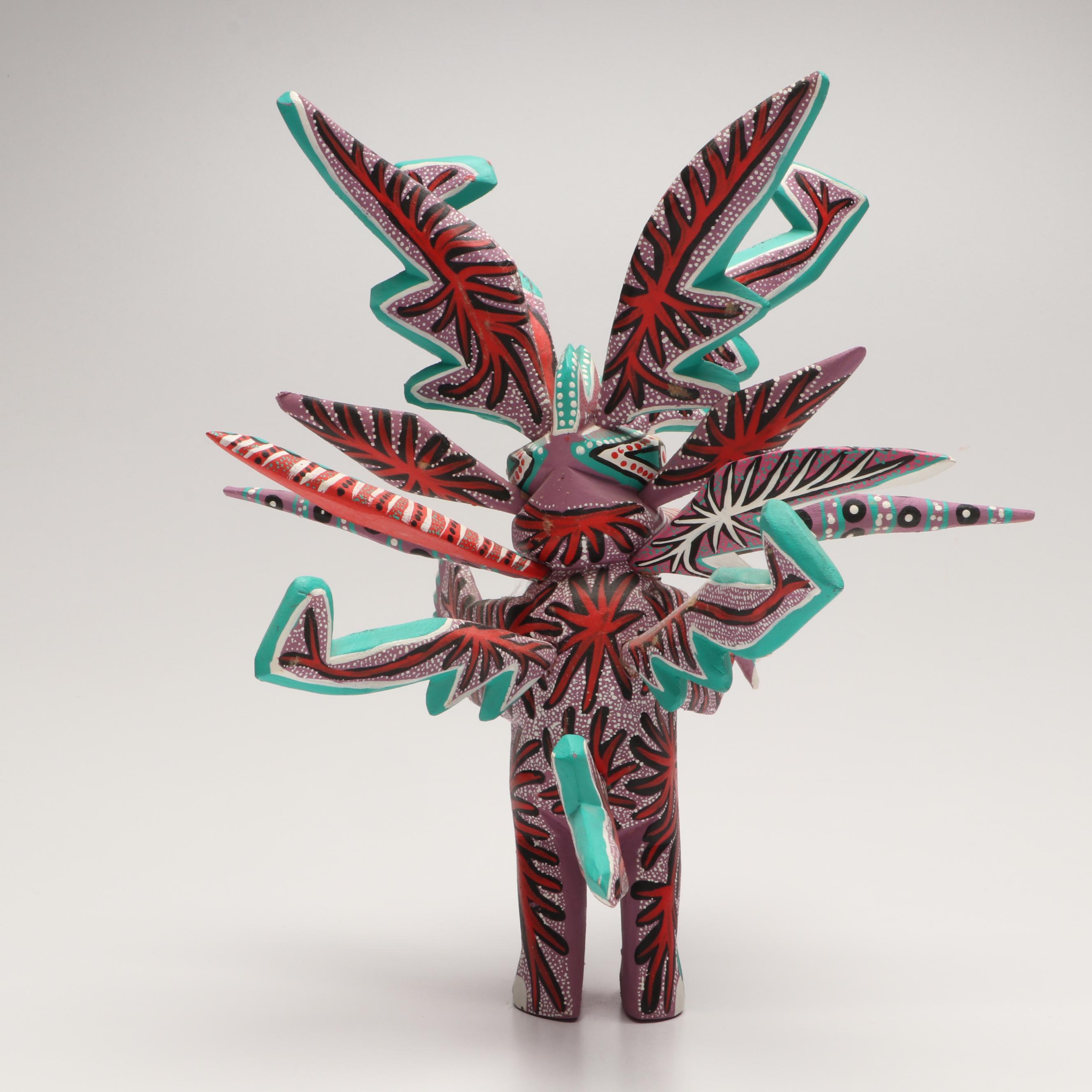 Mexican Oaxacan Folk Art Hand-Painted Wood Alebrijes
