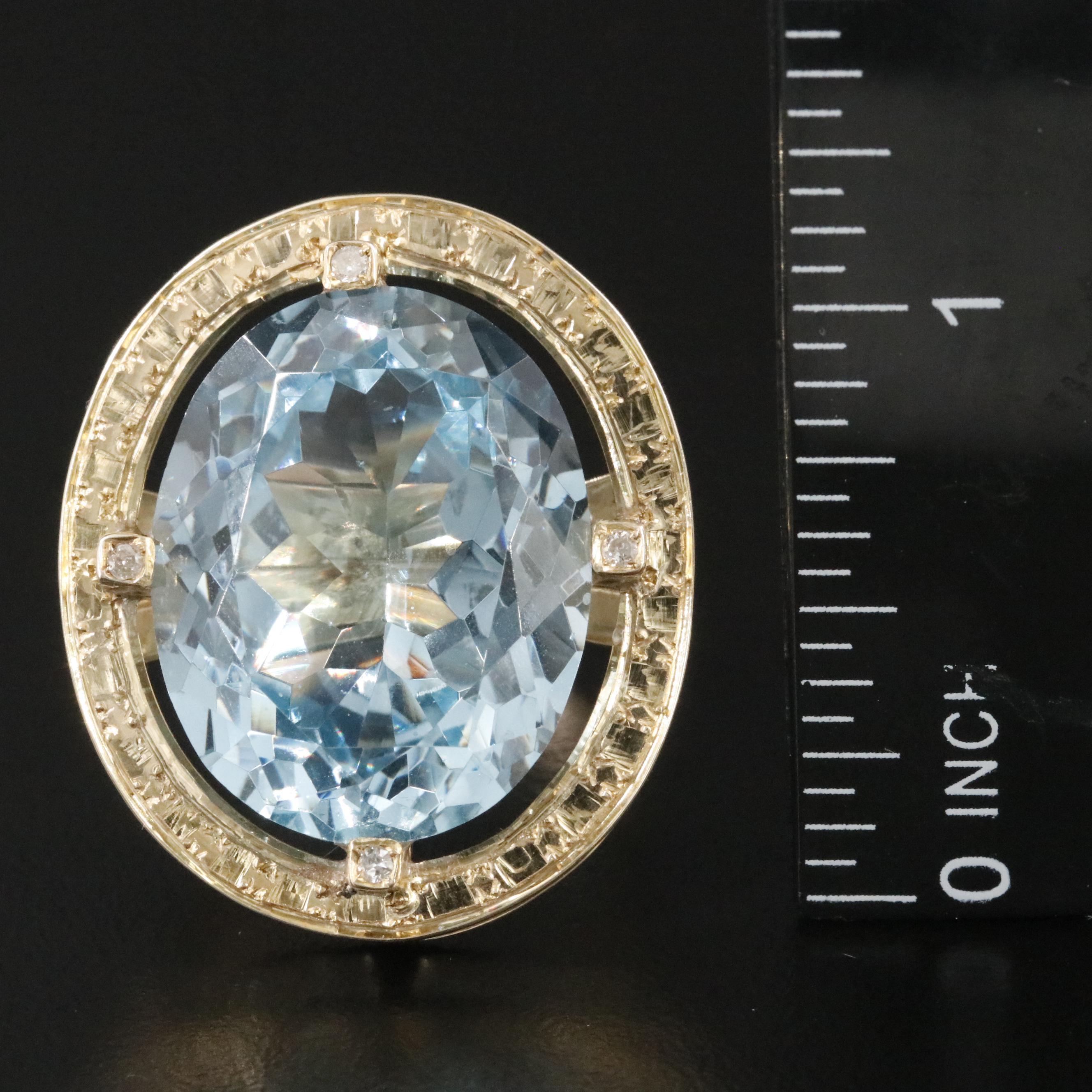 14K 30.82 CT Topaz and Diamond Ring