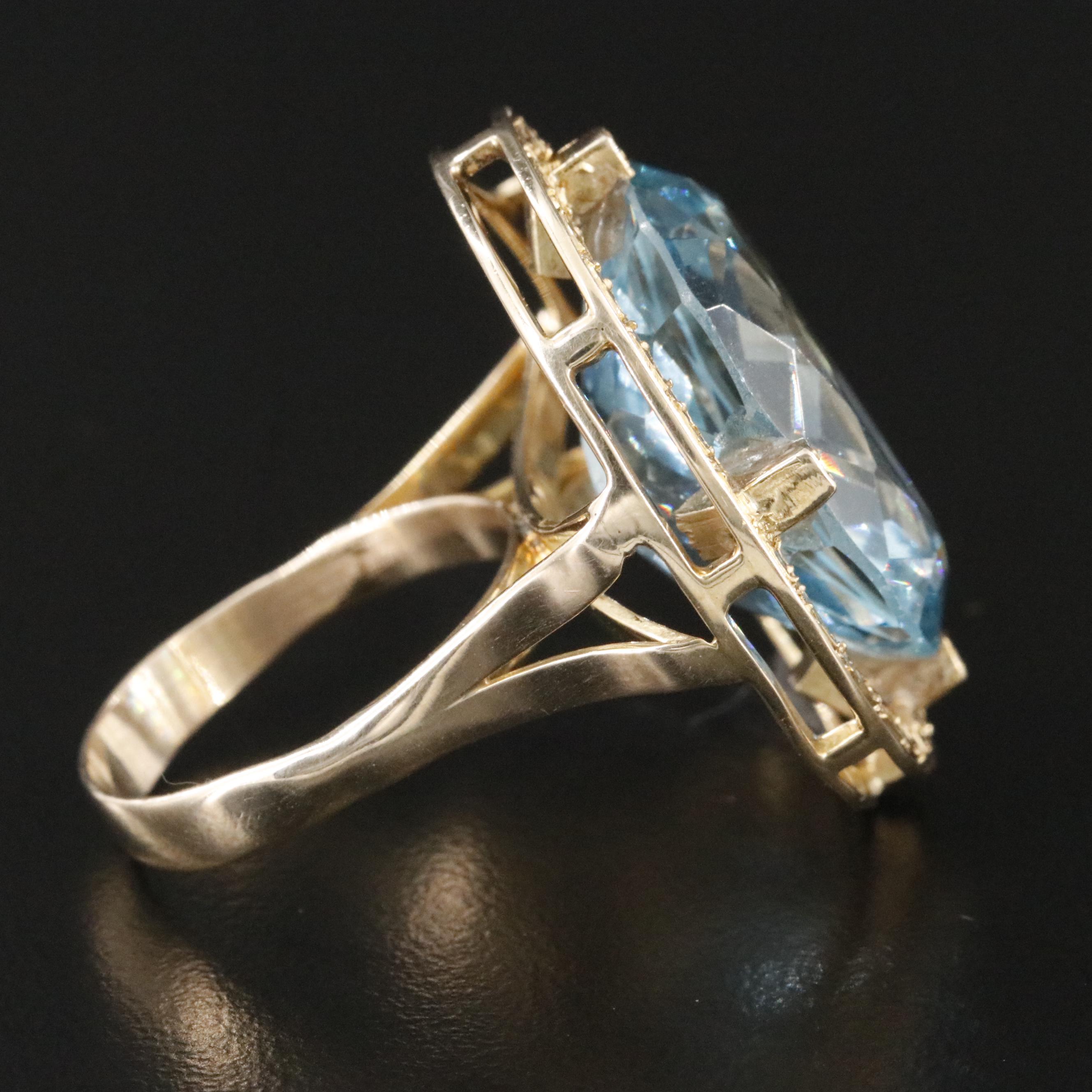 14K 30.82 CT Topaz and Diamond Ring