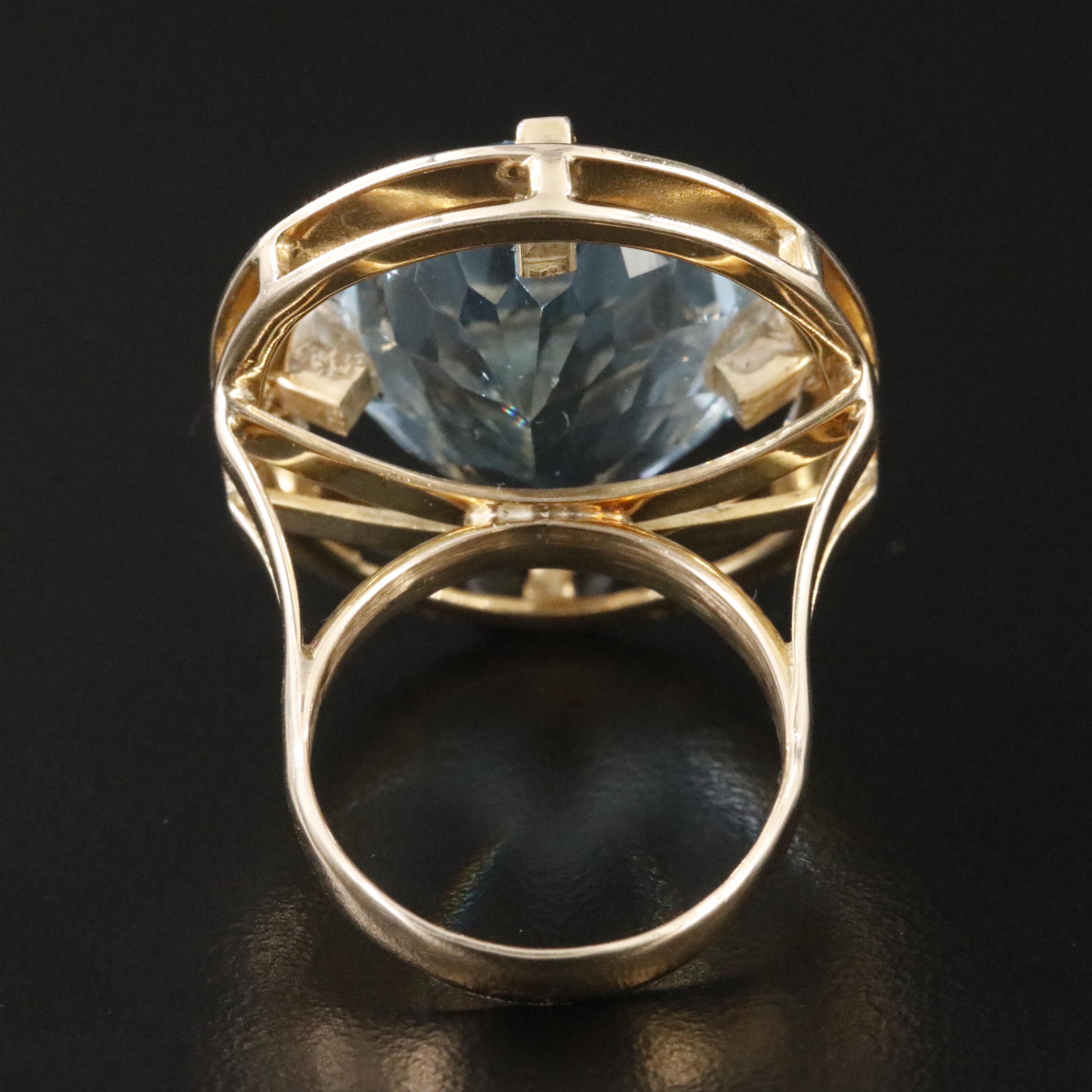 14K 30.82 CT Topaz and Diamond Ring