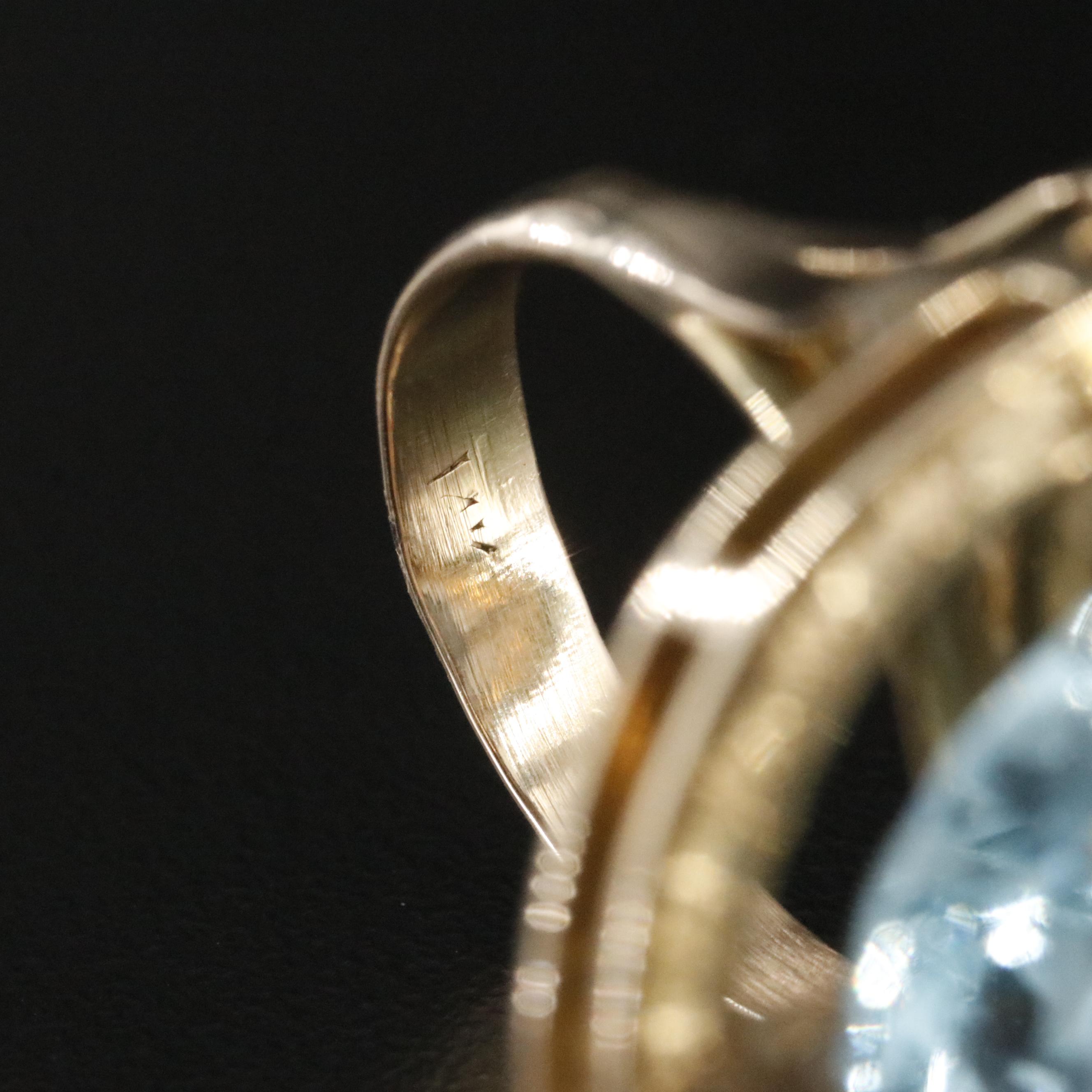 14K 30.82 CT Topaz and Diamond Ring