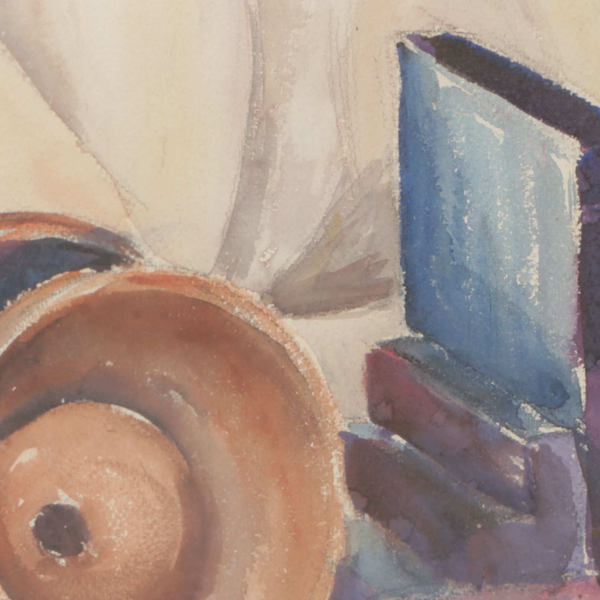 Darst Still Life Watercolor Painting of Found Objects, Late 20th Century