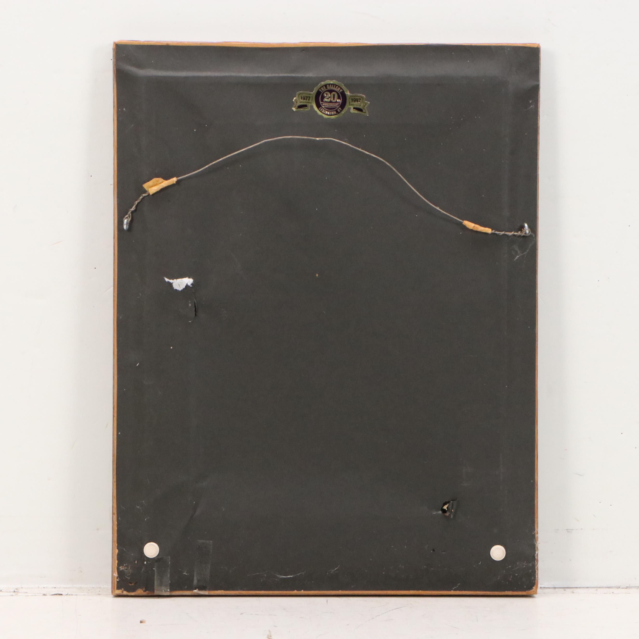 Surrealist Style Oil Painting of Carrot Headed Businessman, 1993