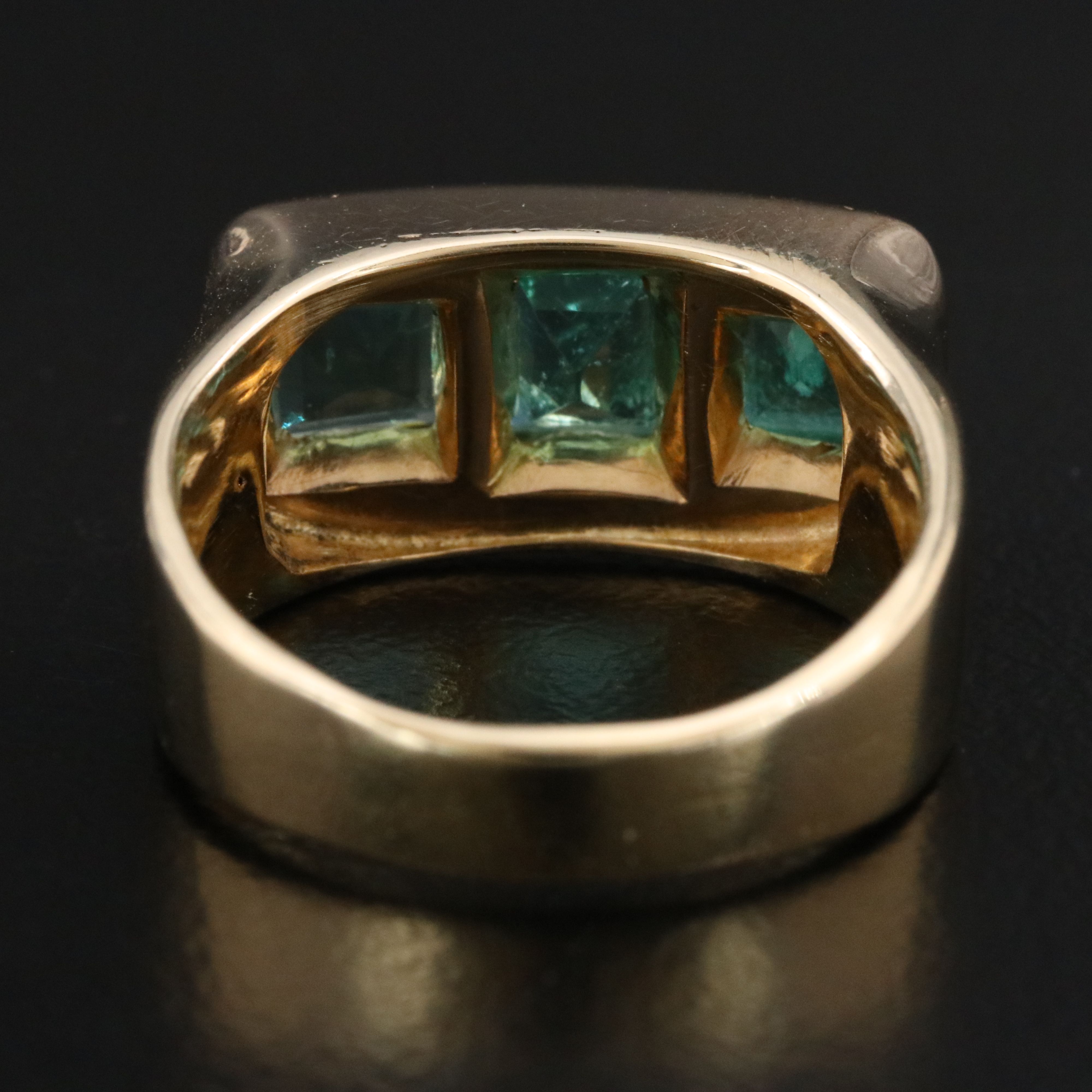 14K Emerald Three Stone Ring