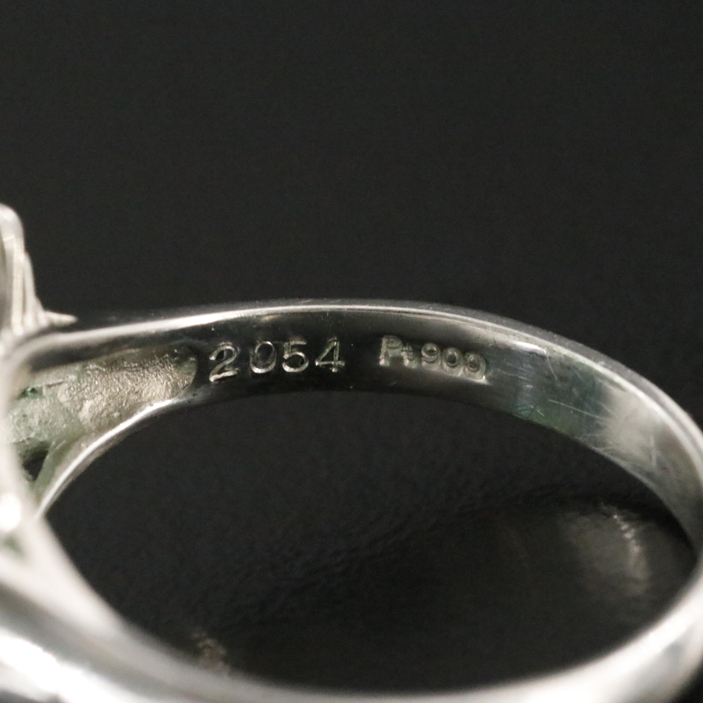 Platinum 2.05 CT Emerald and Diamond Ring